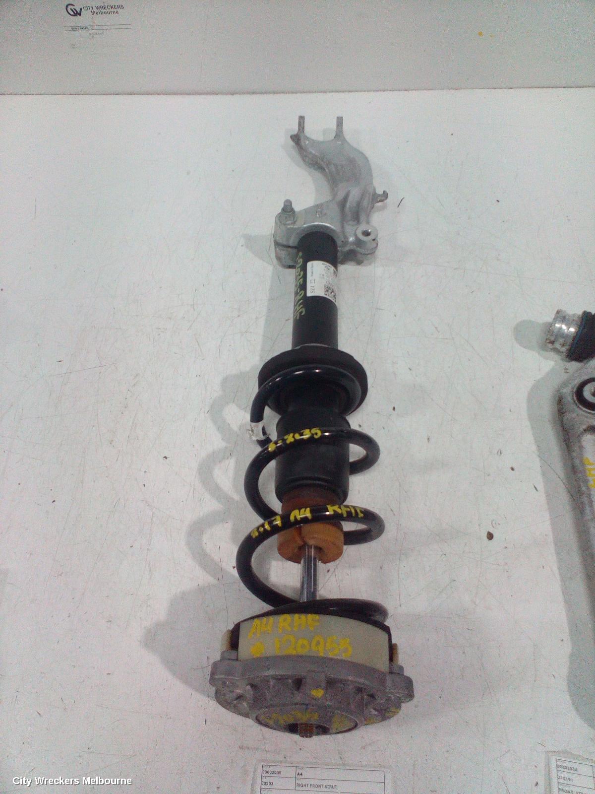 AUDI A4 RIGHT FRONT STRUT, B9 8W, PETROL, SEDAN, STANDARD TYPE, 10/2015 ONWARDS