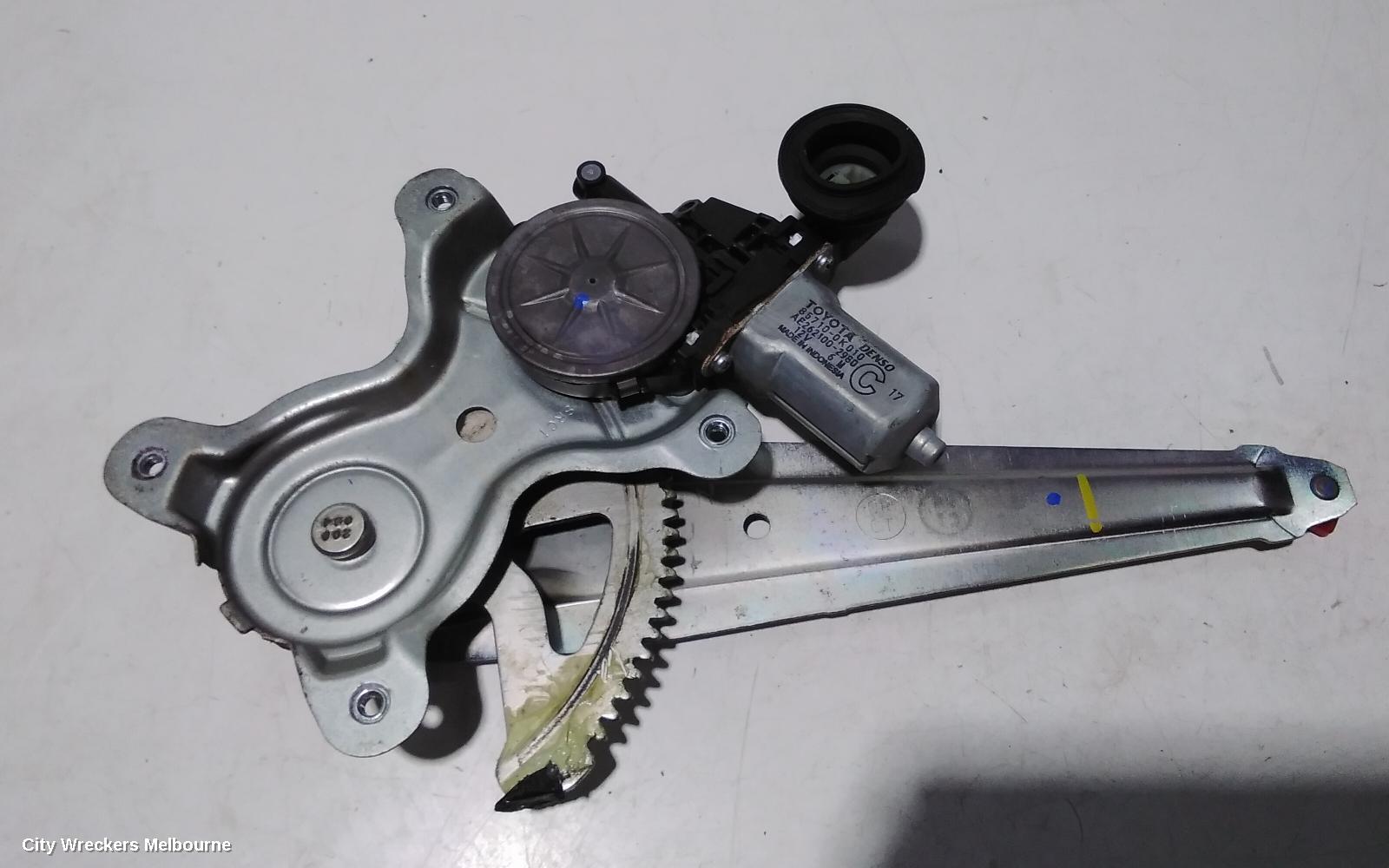TOYOTA AURION LEFT REAR WND REG/MOTOR, POWER, GSV40R, 10/2006 - 03/2012