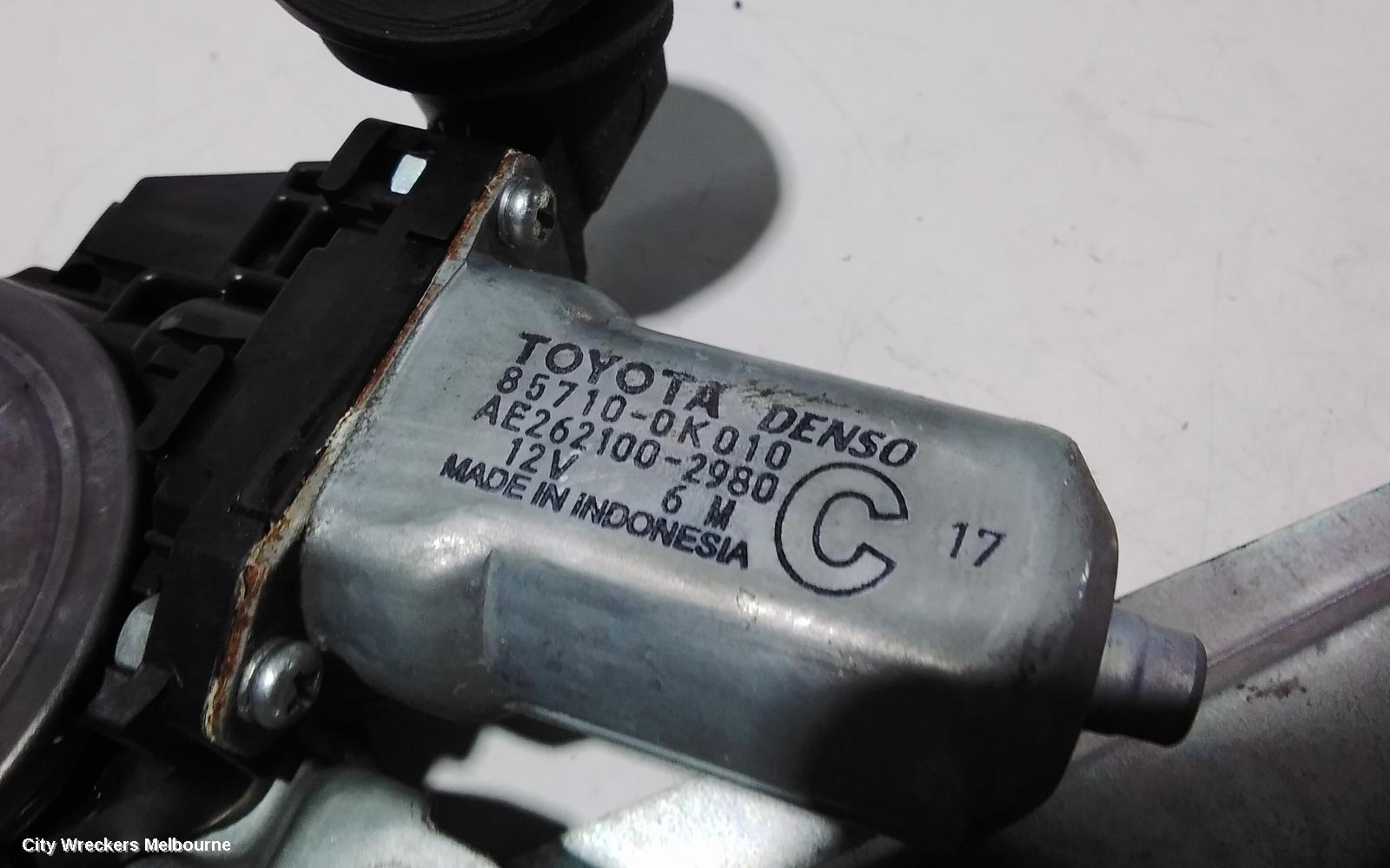 TOYOTA AURION LEFT REAR WND REG/MOTOR, POWER, GSV40R, 10/2006 - 03/2012