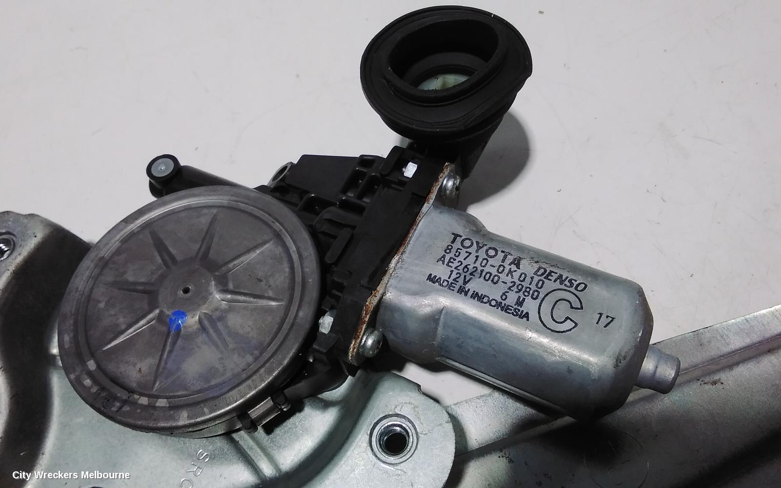 TOYOTA AURION LEFT REAR WND REG/MOTOR, POWER, GSV40R, 10/2006 - 03/2012