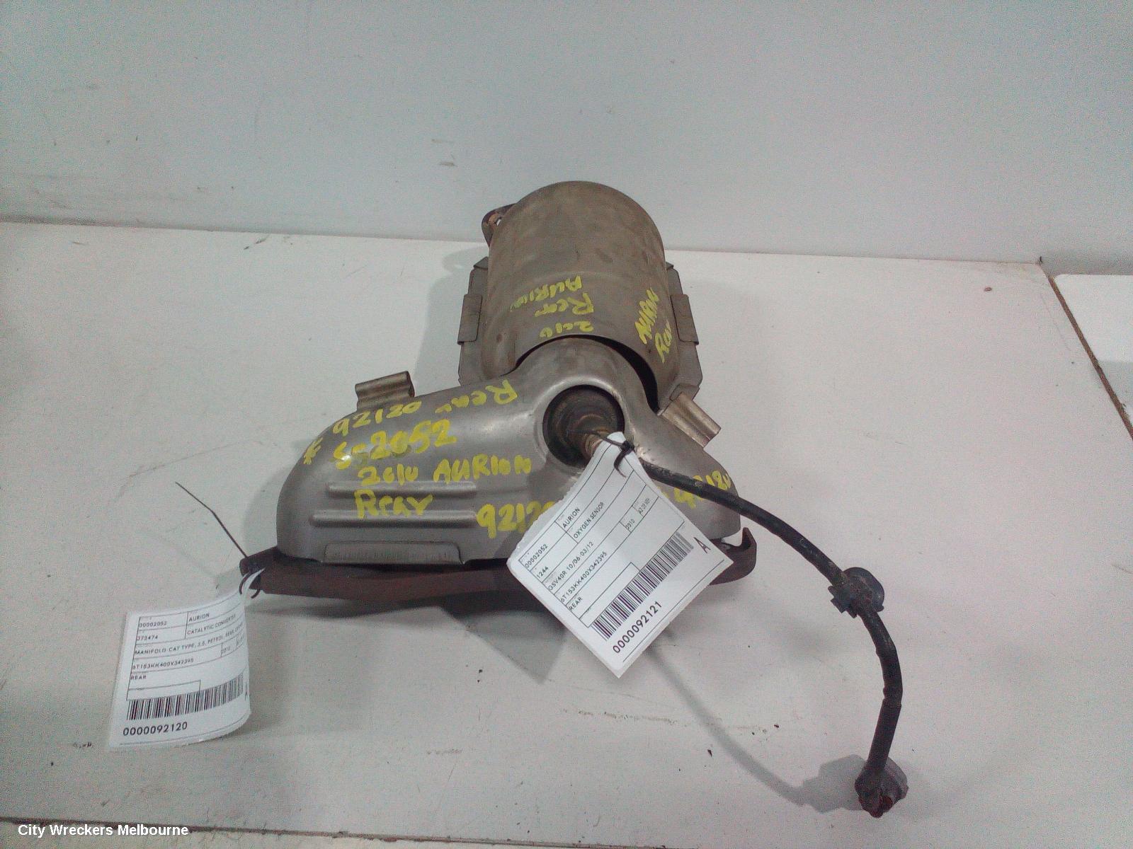 TOYOTA AURION CATALYTIC CONVERTER, MANIFOLD-CAT TYPE, 3.5, PETROL, REAR, GSV40R, 10/2006 - 03/2012