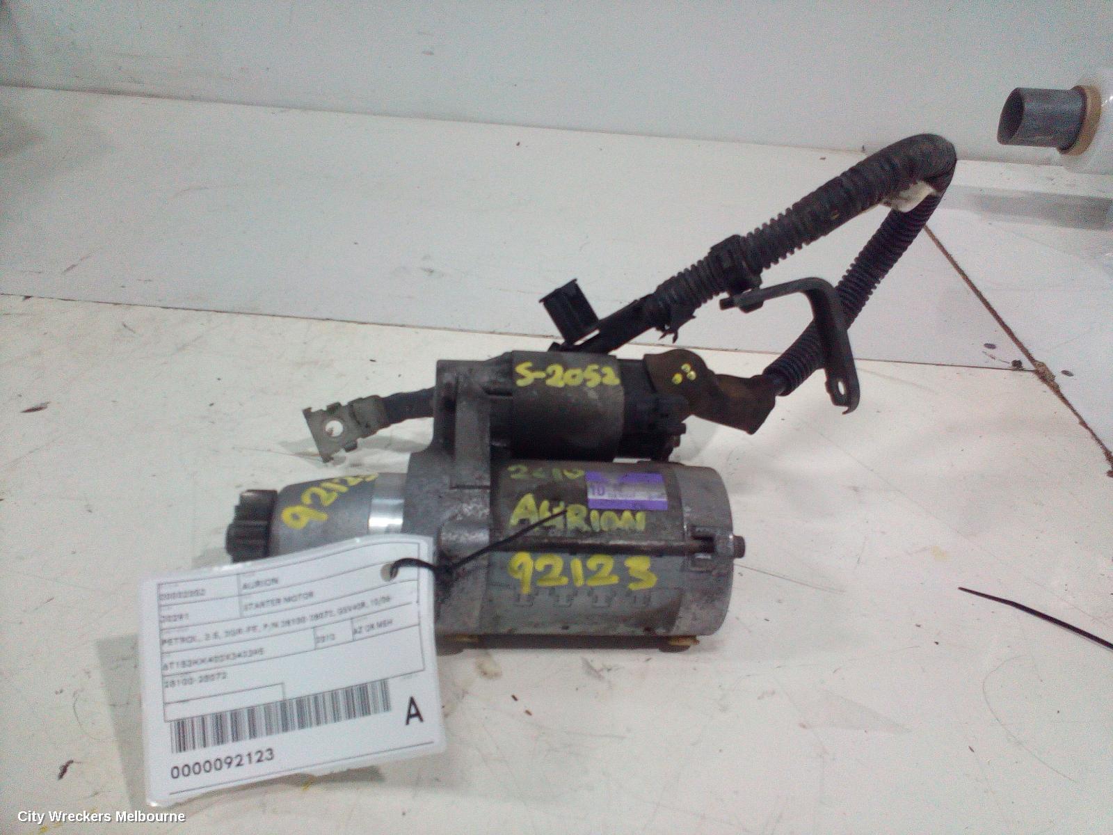 TOYOTA AURION STARTER, PETROL, 3.5, 2GR-FE, P/N 28100-28072, GSV40R, 10/2006 - 03/2012