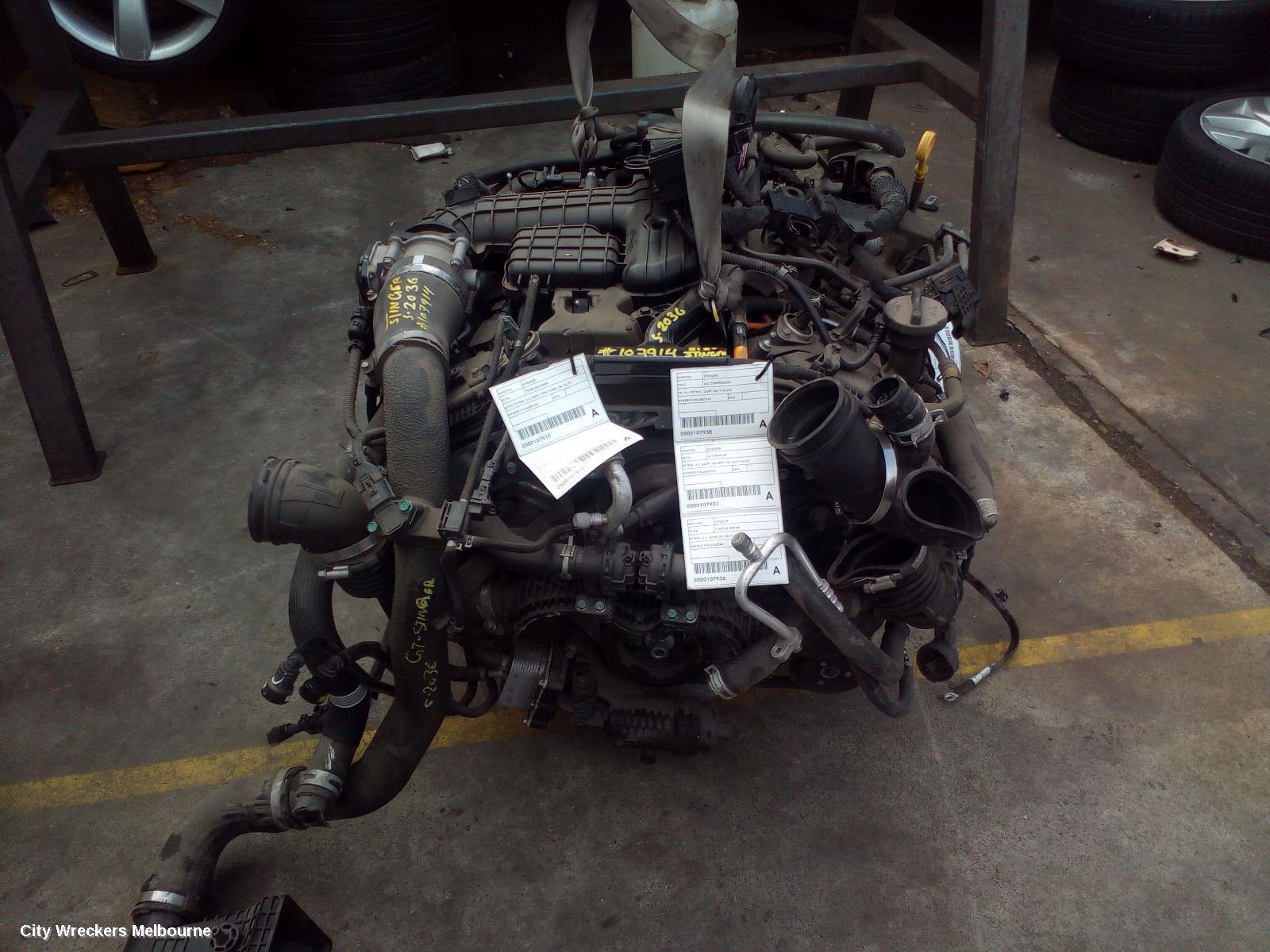KIA STINGER ENGINE, PETROL, 3.3, G6DP, TWIN TURBO, CK, 06/2017 ONWARDS