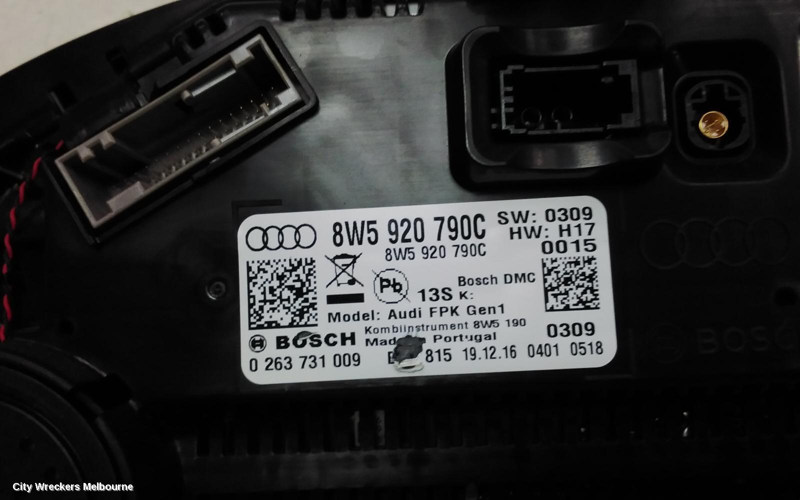 AUDI A4 INSTRUMENT CLUSTER, PETROL/DIESEL, W/ DIGITAL DIALS, B9 8W, 10/2015 ONWARDS