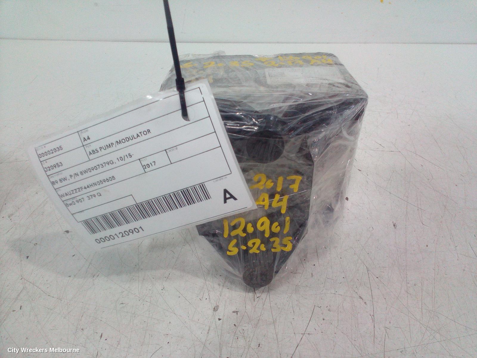 AUDI A4 ABS PUMP/MODULATOR, B9 8W, P/N 8W0907379G, 10/2015 ONWARDS