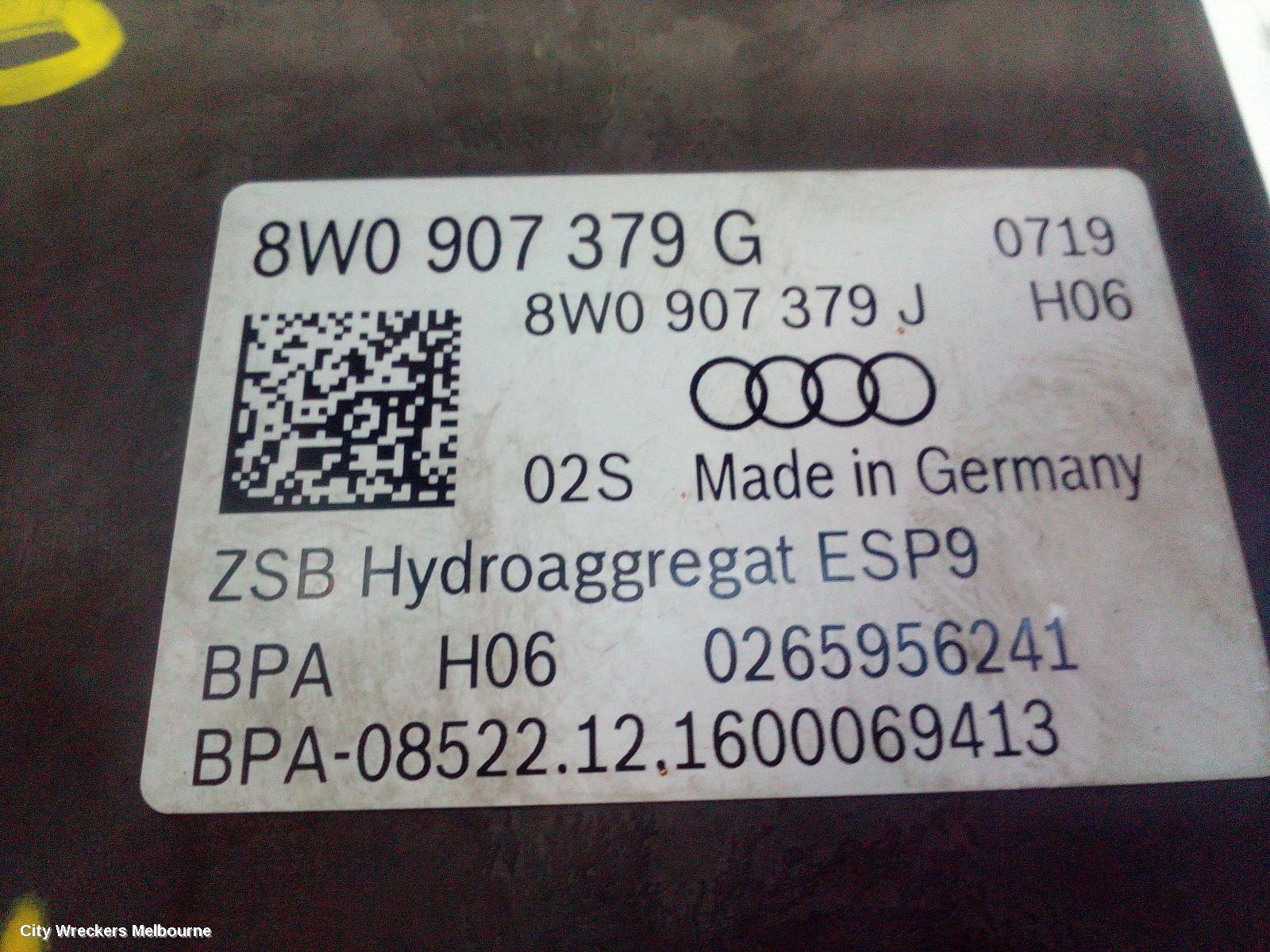 AUDI A4 ABS PUMP/MODULATOR, B9 8W, P/N 8W0907379G, 10/2015 ONWARDS