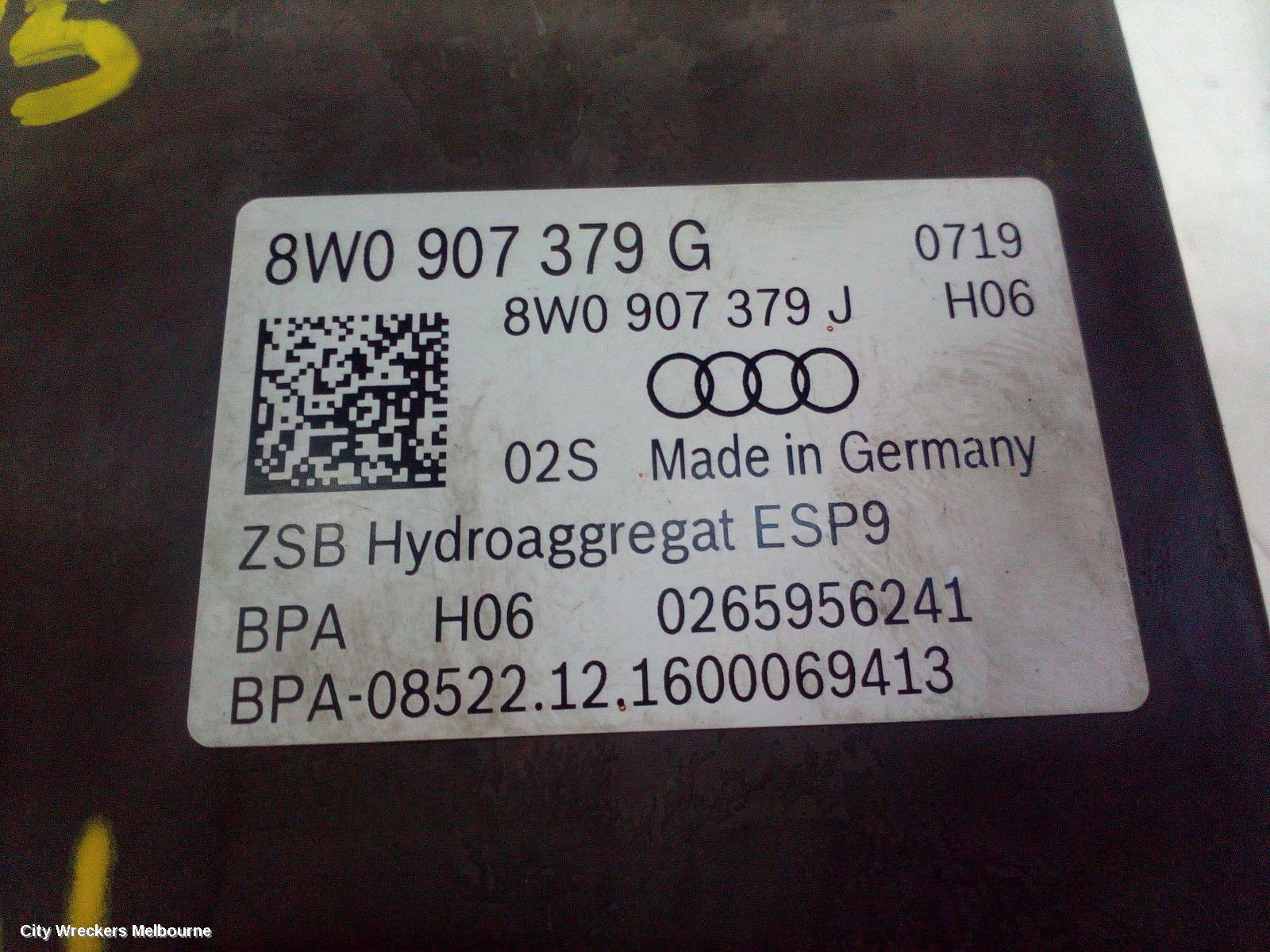 AUDI A4 ABS PUMP/MODULATOR, B9 8W, P/N 8W0907379G, 10/2015 ONWARDS