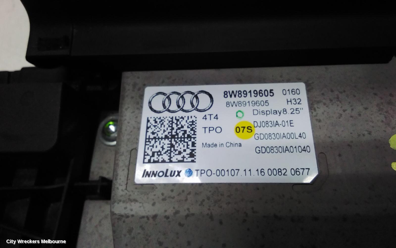AUDI A4 RADIO/CD/DVD/SAT/TV, HEADUNIT, MULTIMEDIA 2X SD, W/ SIM TYPE, B8 8K, 05/2016 - 01/2017