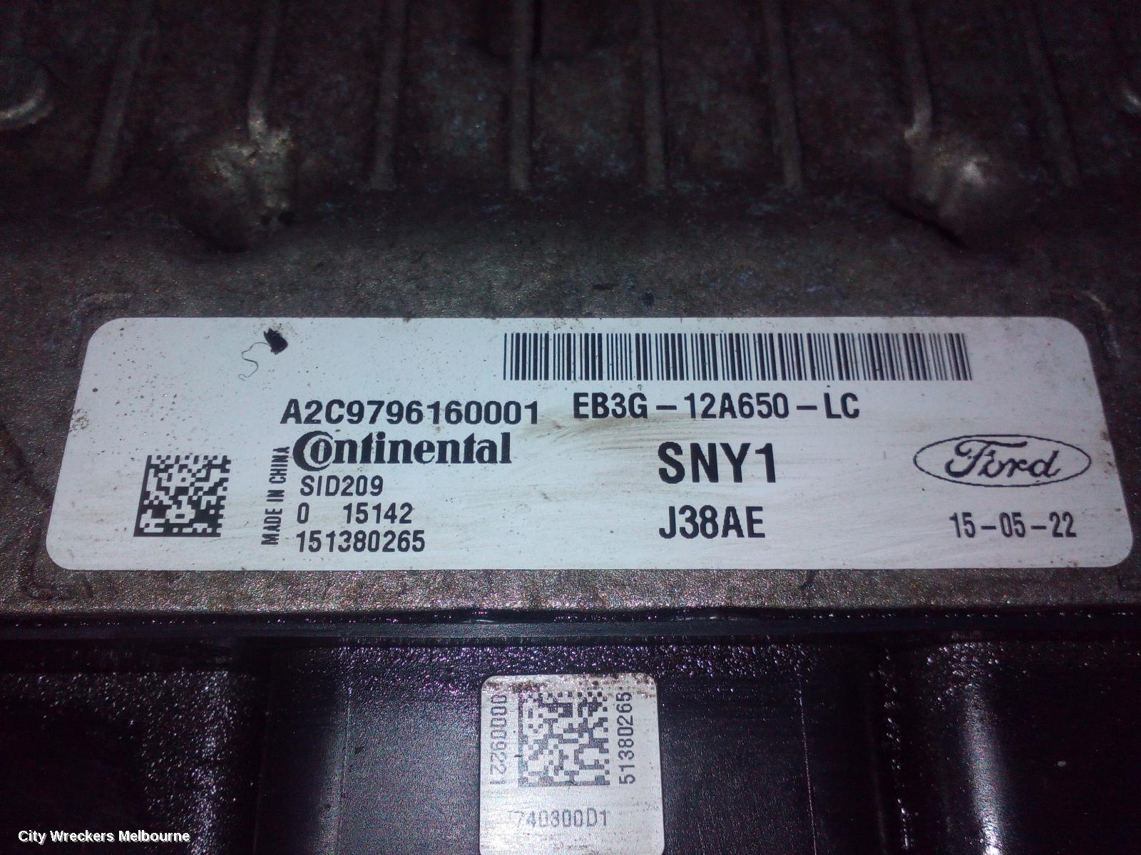 FORD RANGER ECU, ENGINE ECU, 3.2, P5AT, DIESEL, ECU ONLY, P/N EB3G12A650LC, PX, 06/2015 - 04/2022