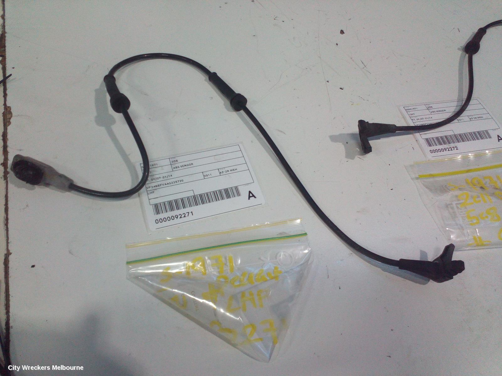 PEUGEOT 308 ABS SENSOR, LH FRONT, T7, 09/2007 - 09/2014
