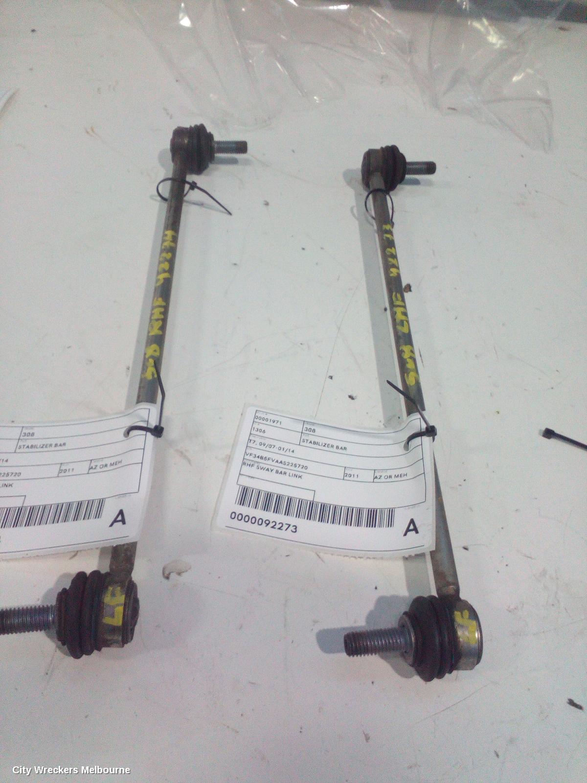 PEUGEOT 308 STABILISER BAR, T7, 09/2007 - 01/2014