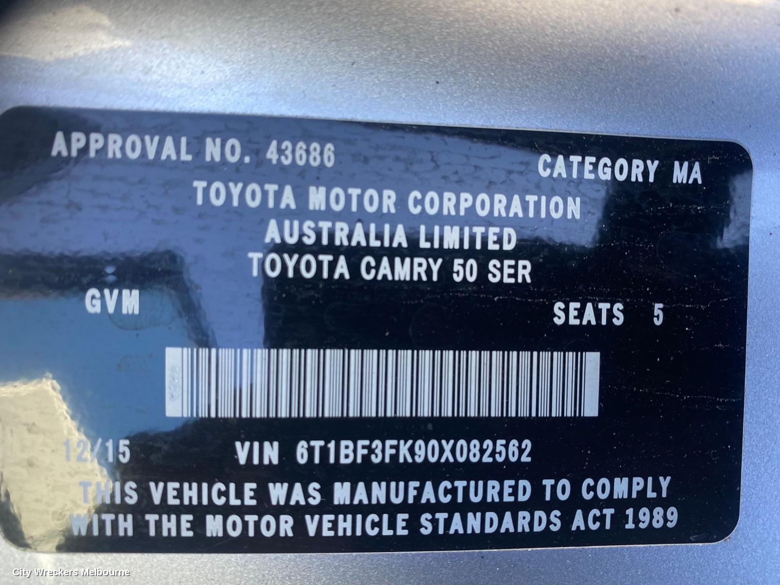 TOYOTA CAMRY WHEEL MAG, FACTORY, 16X6.5IN, ASV50/AVV50, ALTISE/HYBRID H, 12/2011 - 05/2015