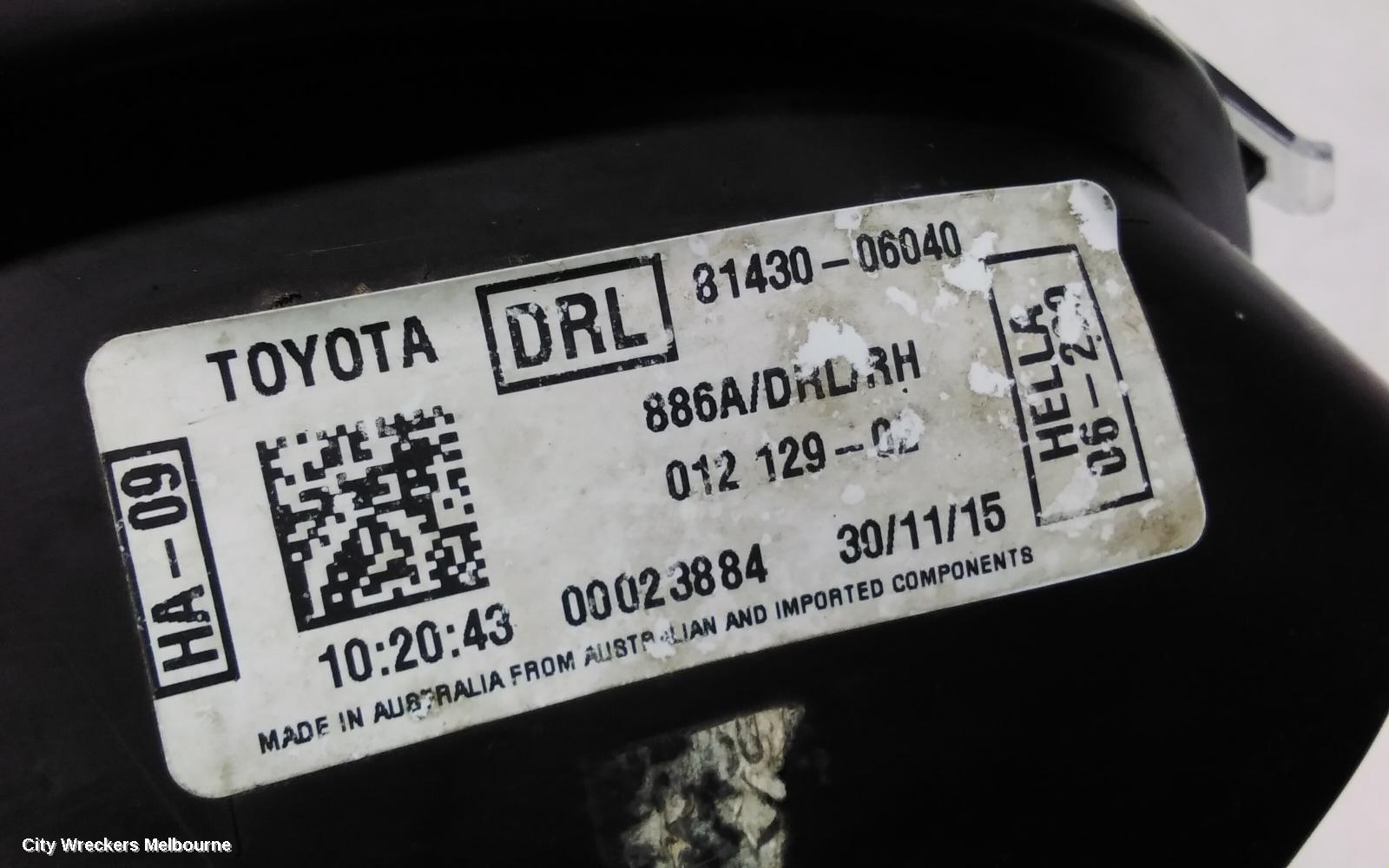 TOYOTA CAMRY RIGHT INDICATOR/FOG/SIDE, BUMPER FLASHER, ASV50/AVV50, 05/2015 - 10/2017