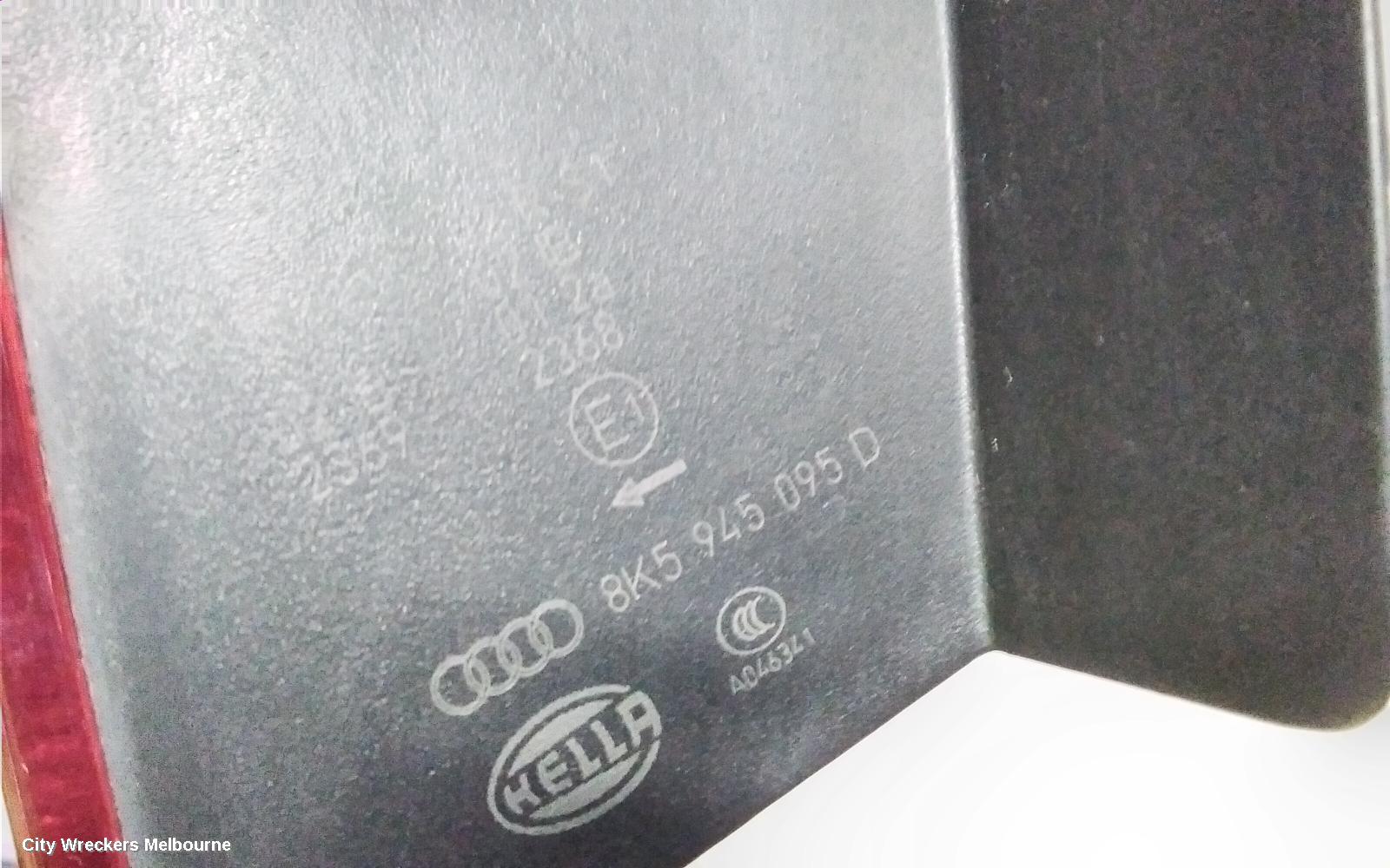 AUDI A4 LEFT TAILLIGHT, B8 8K (A4), SEDAN, STANDARD TYPE, 02/2008 - 06/2012