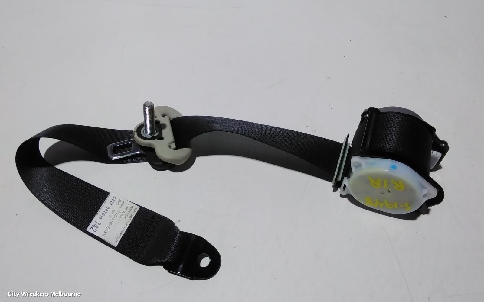 MITSUBISHI TRITON SEATBELT/STALK, RH REAR, SEAT BELT ONLY, DUAL CAB, MQ-MR, 04/2015 ONWARDS
