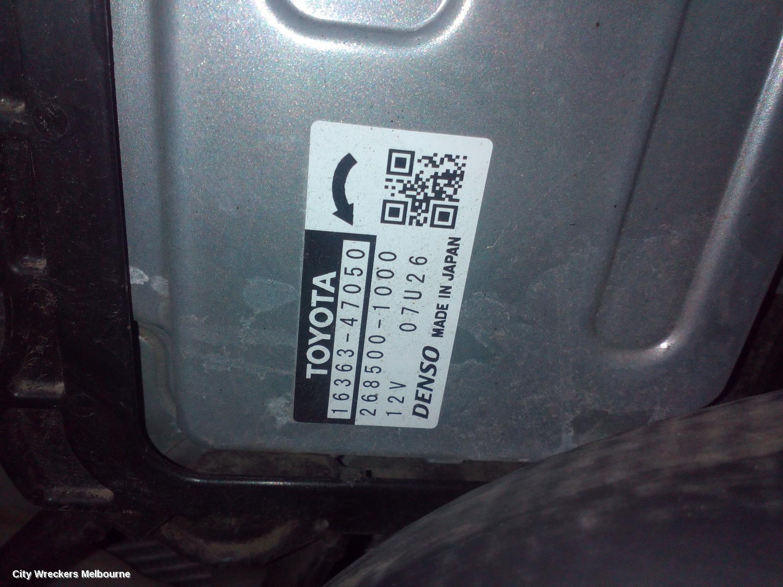 TOYOTA C-HR FAN, DUAL FAN ASSY, 1.2, PETROL, GEN 1, 12/2016 ONWARDS