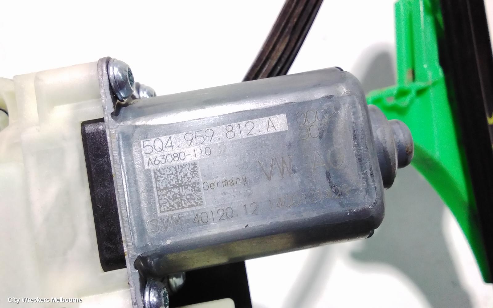 VOLKSWAGEN GOLF RIGHT REAR WND REG/MOTOR, GEN 7, 03/2013 - 08/2020