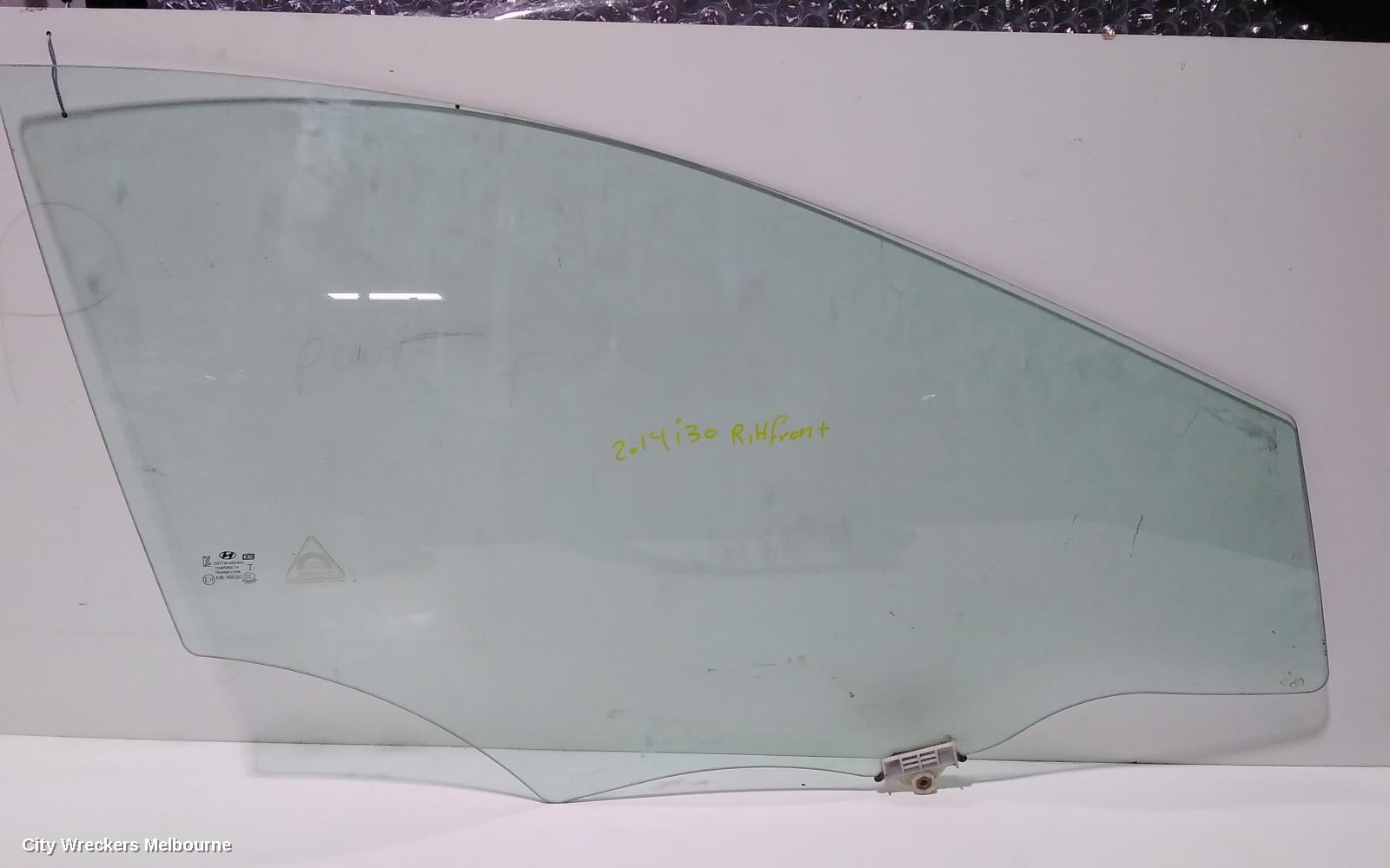 HYUNDAI I30 RIGHT FRONT DOOR WINDOW, GD, 5DR HATCH, 05/2012 - 02/2017