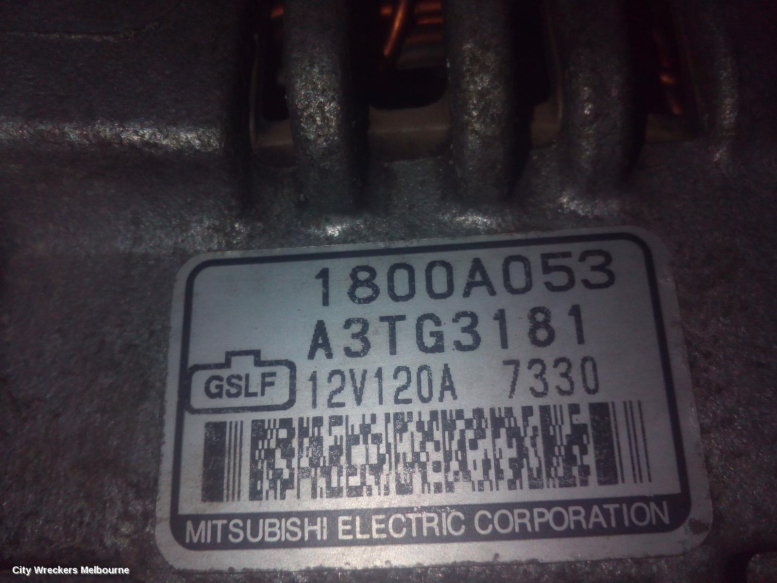 MITSUBISHI OUTLANDER ALTERNATOR, PETROL, 2.4, 120AMP, A3TG3181, ZG-ZH, 11/2006 - 10/2012