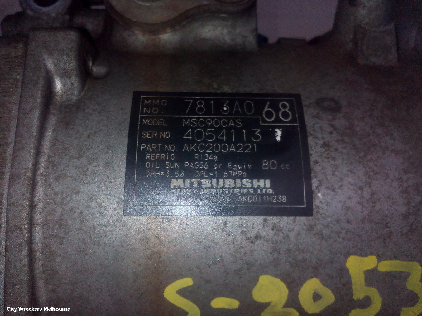MITSUBISHI OUTLANDER A/C COMPRESSOR, ZG, 2.4, 11/2006 - 06/2008