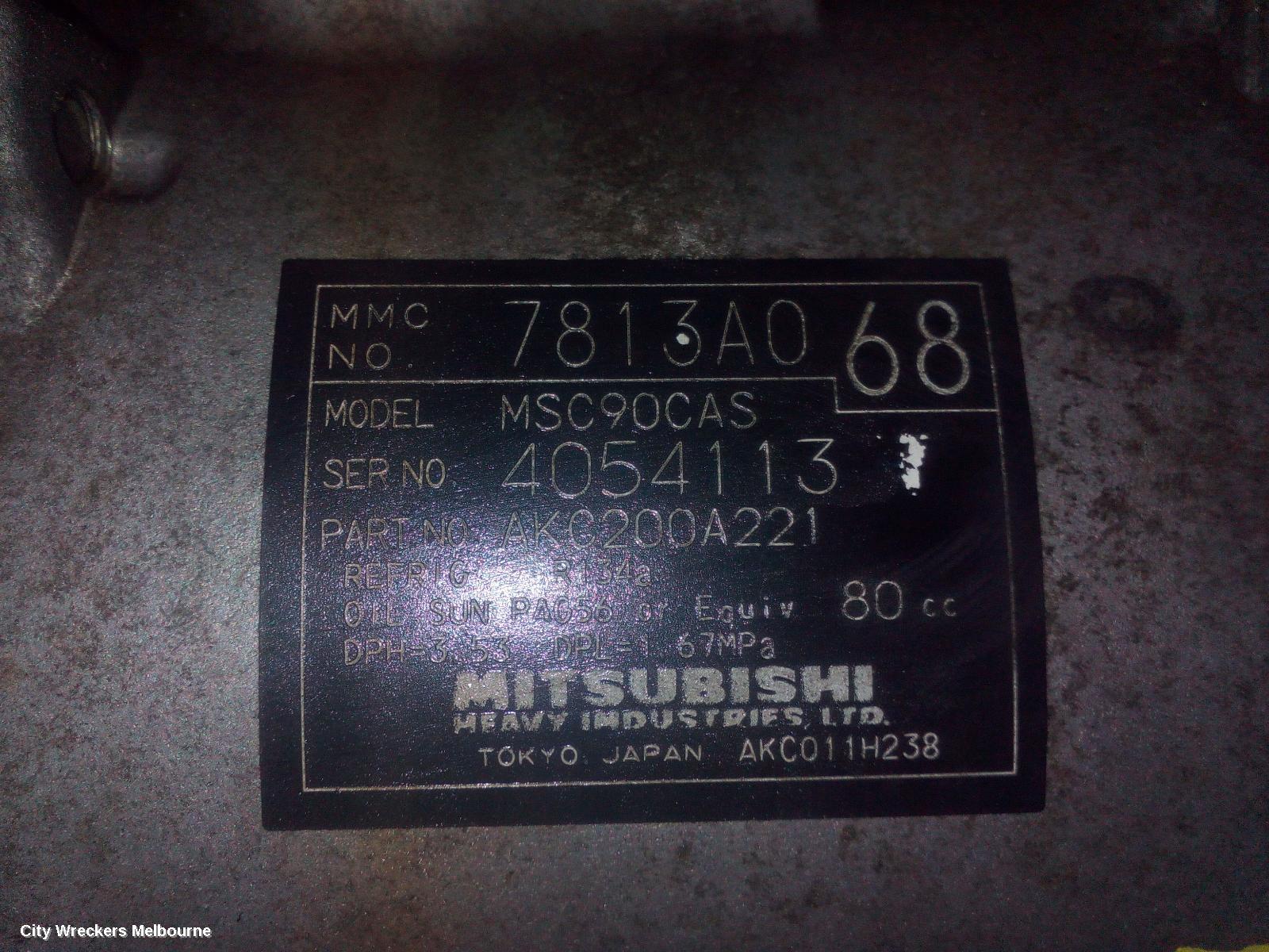 MITSUBISHI OUTLANDER A/C COMPRESSOR, ZG, 2.4, 11/2006 - 06/2008