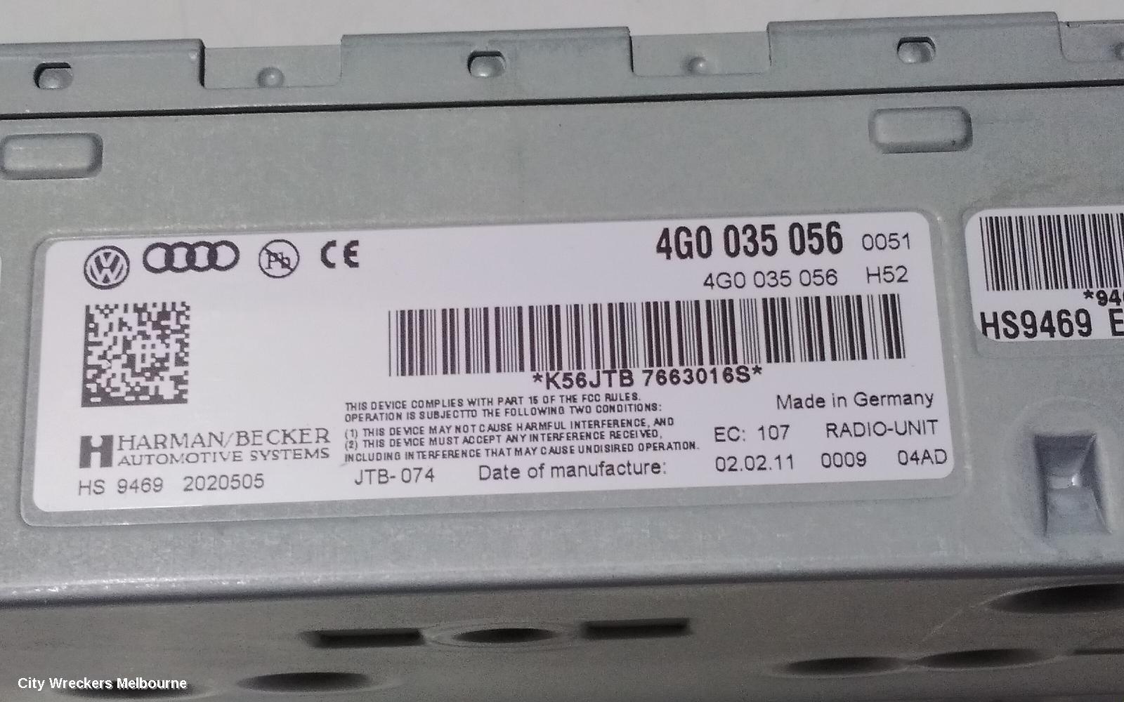 AUDI A6 RADIO/CD/DVD/SAT/TV, MULTIMEDIA UNIT, 4G/C7, 07/2011 - 06/2018