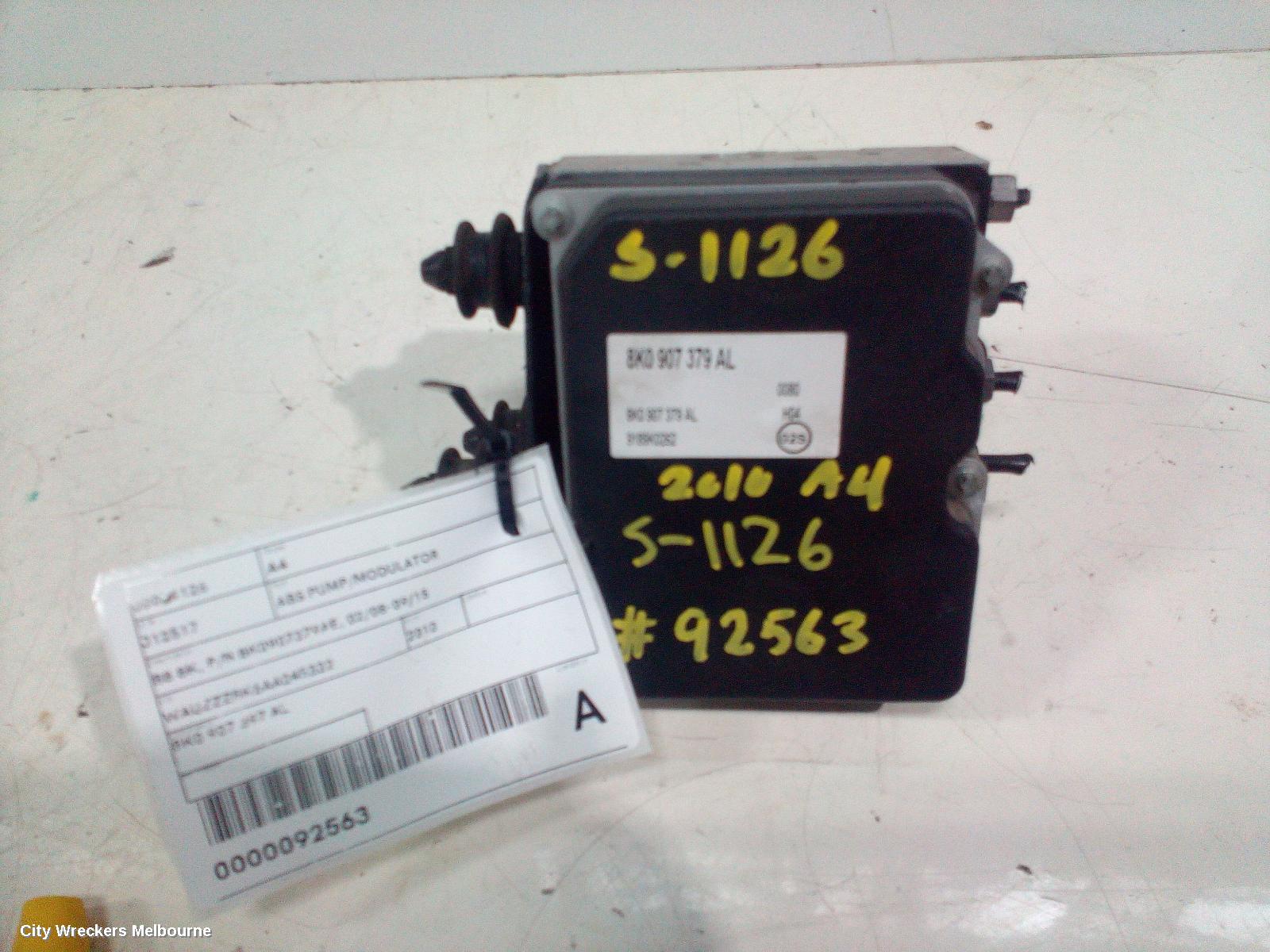 AUDI A4 ABS PUMP/MODULATOR, B8 8K, P/N 8K0907379AE, 02/2008 - 09/2015