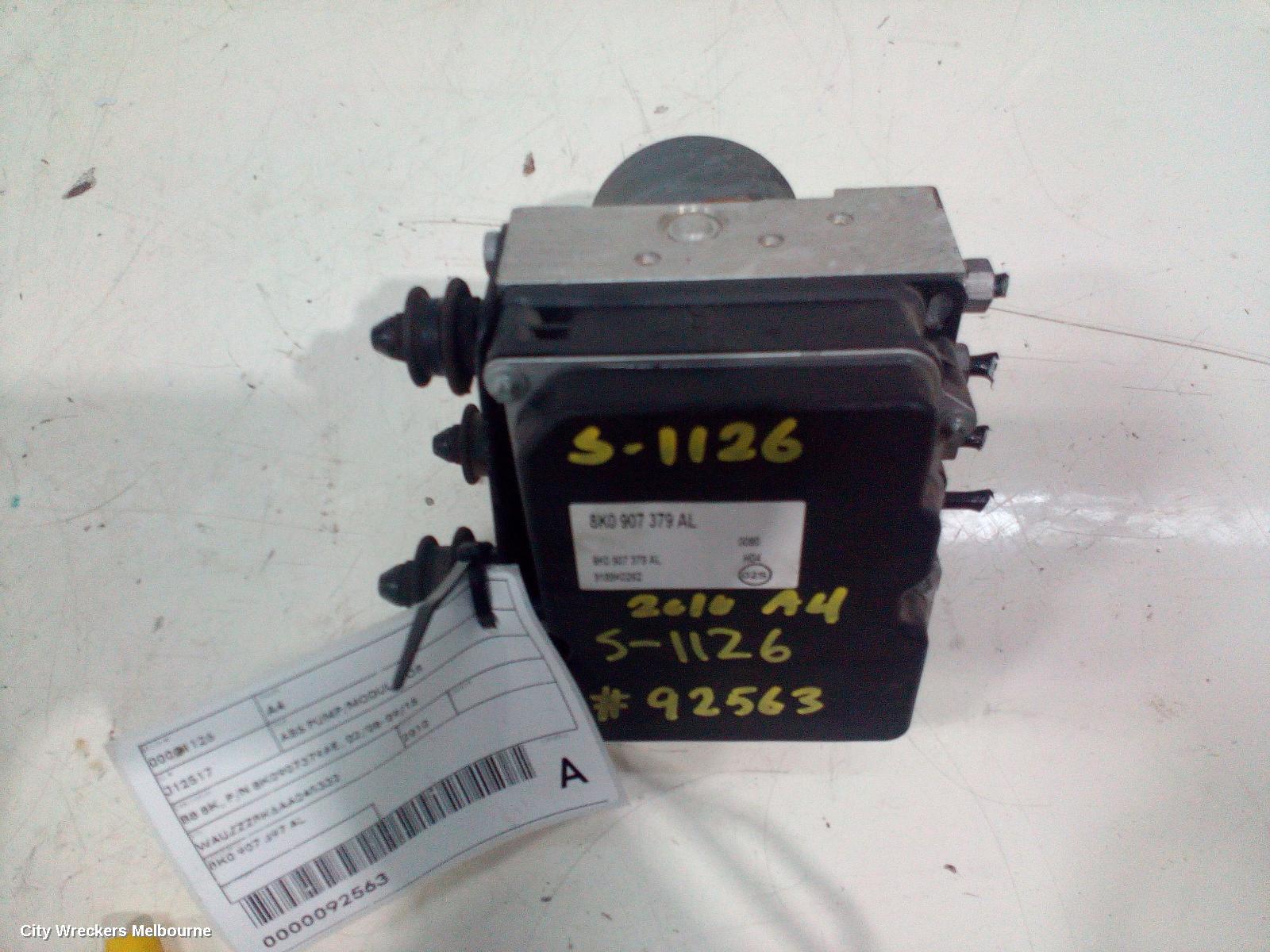 AUDI A4 ABS PUMP/MODULATOR, B8 8K, P/N 8K0907379AE, 02/2008 - 09/2015