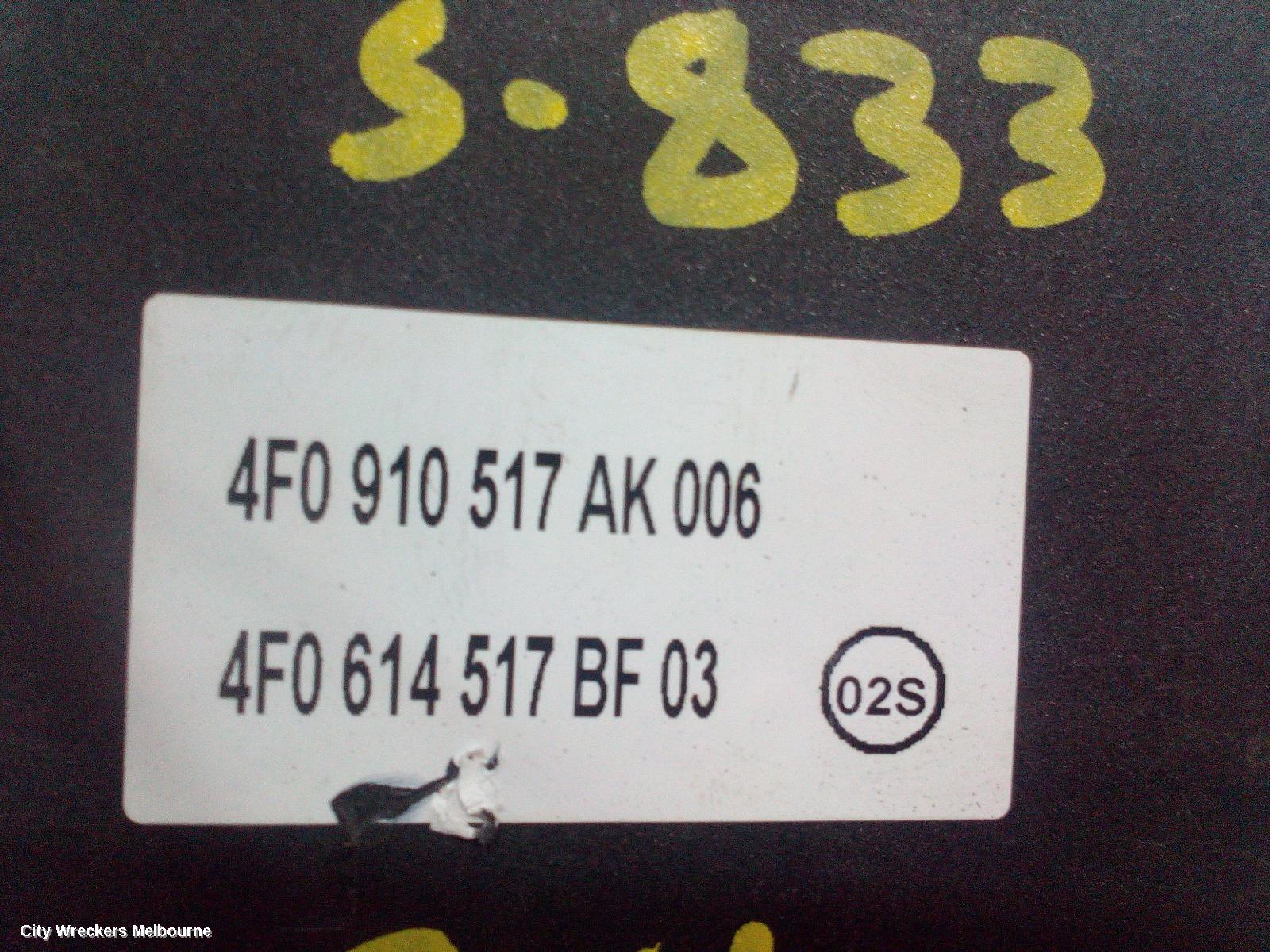 AUDI A6 ABS PUMP/MODULATOR, 4F/C6, P/N 4F0614517BF, 11/2004 - 07/2011