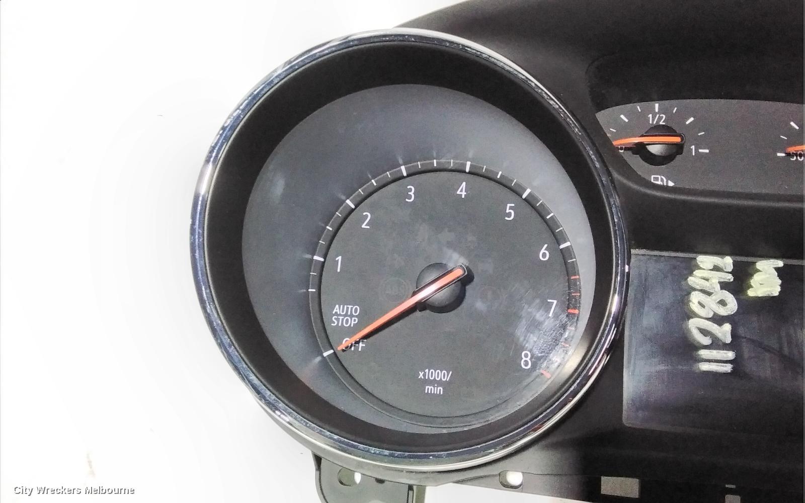HOLDEN ASTRA INSTRUMENT CLUSTER, PETROL, AUTO T/M, BK, HATCH/WAGON, 09/2016 ONWARDS