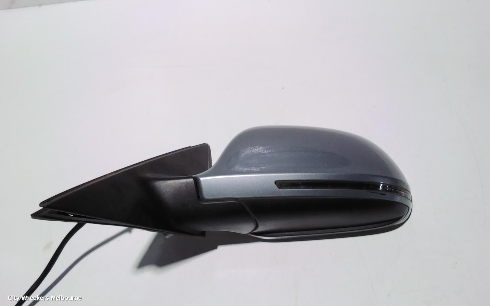 AUDI A4 LEFT DOOR MIRROR, B8 8K, A4, MANUAL FOLD, NO LANE CHANGE ASSIST TYPE, 1 PLUG (6 WIRE), 02/2008 - 05/2009