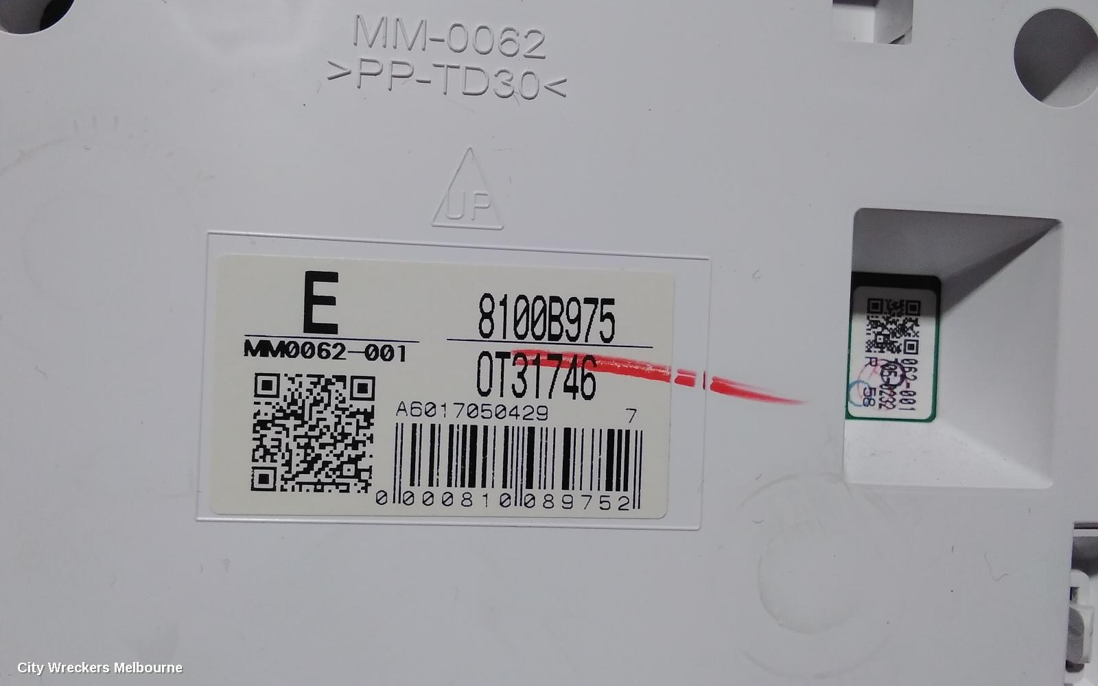 MITSUBISHI TRITON INSTRUMENT CLUSTER, MQ, DIESEL, 2WD, AUTO/MANUAL T/M, 03/2015 - 10/2018