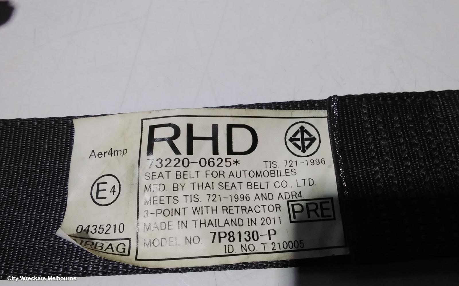 TOYOTA AURION SEATBELT/STALK, LH FRONT, SEAT BELT ONLY, GSV40R, 10/2006 - 03/2012