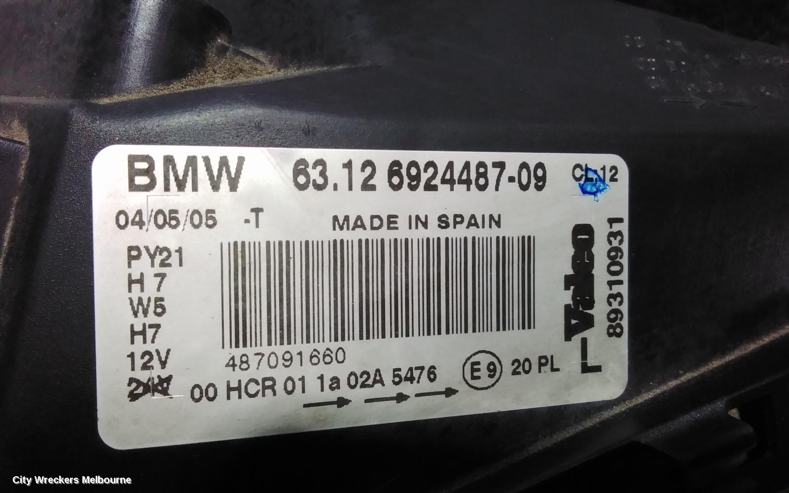 BMW 1 SERIES LEFT HEADLAMP, E87, HATCH, 10/2004 - 01/2007