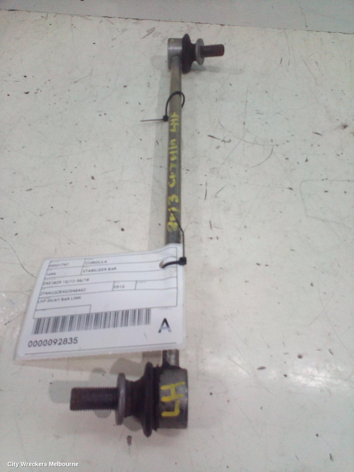 TOYOTA COROLLA STABILISER BAR, ZRE182R 10/2012 - 06/2018