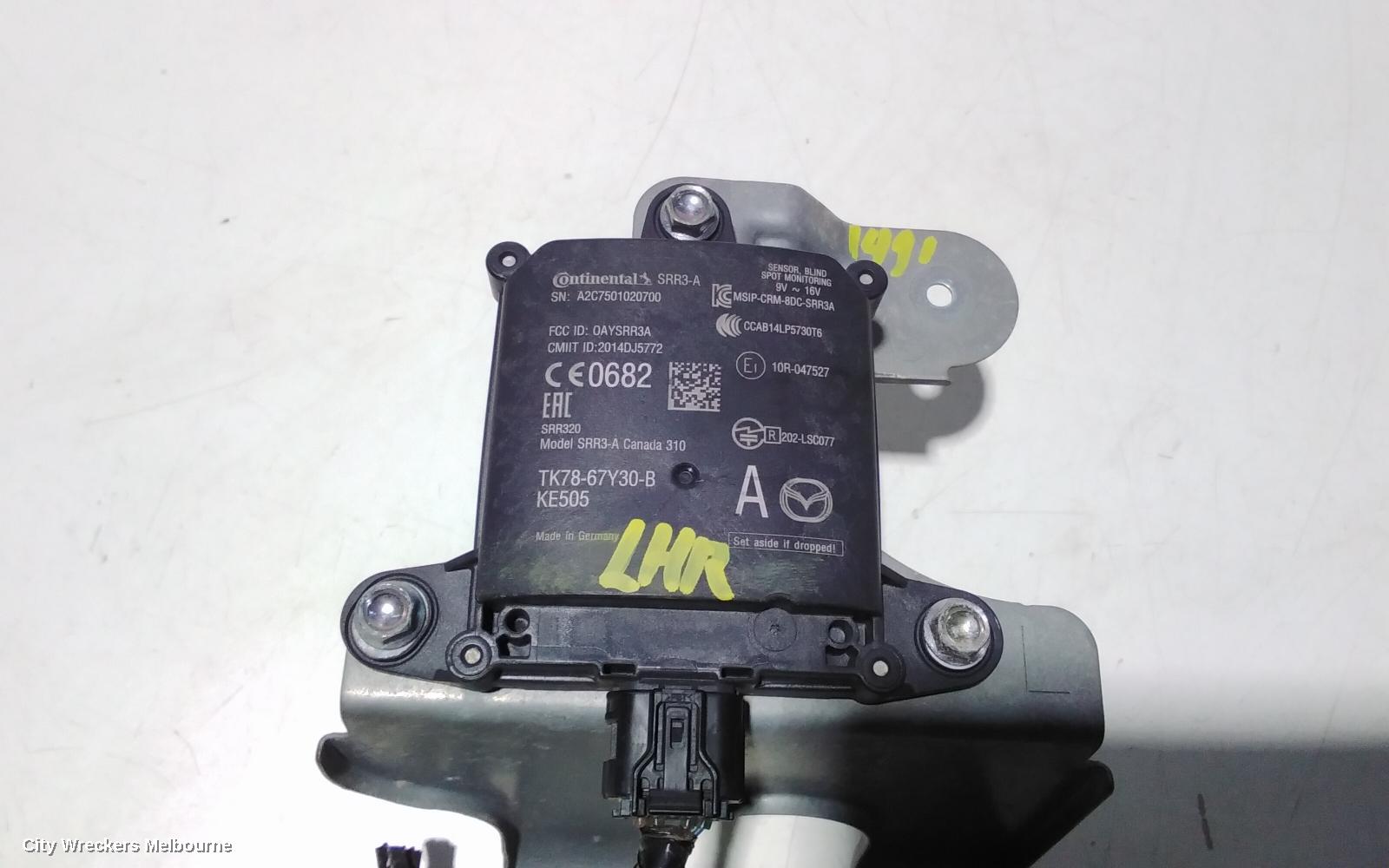 MAZDA CX9 ECU, BLIND SPOT MONITOR CONTROL MODULE (LH REAR), TC, 07/2016 ONWARDS