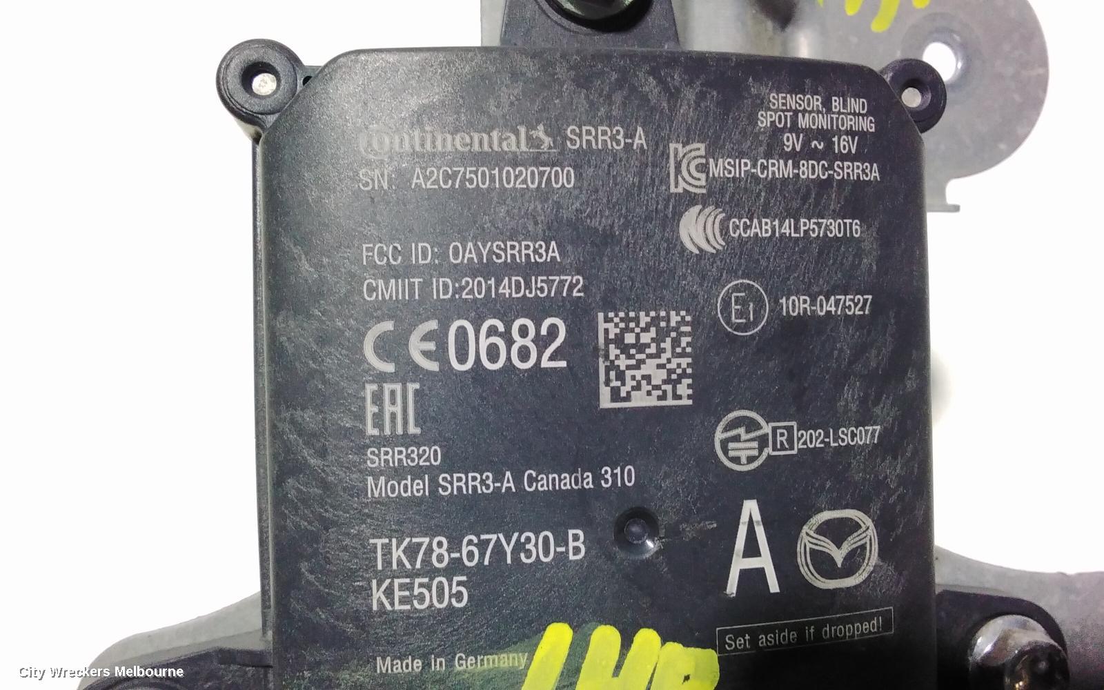MAZDA CX9 ECU, BLIND SPOT MONITOR CONTROL MODULE (LH REAR), TC, 07/2016 ONWARDS