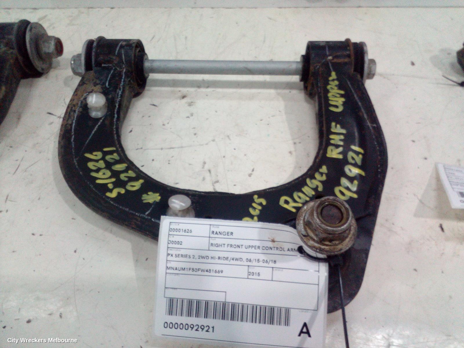 FORD RANGER RIGHT FRONT UPPER CONTROL ARM, PX SERIES 2, 2WD HI-RIDE/4WD, 06/2015 - 06/2018