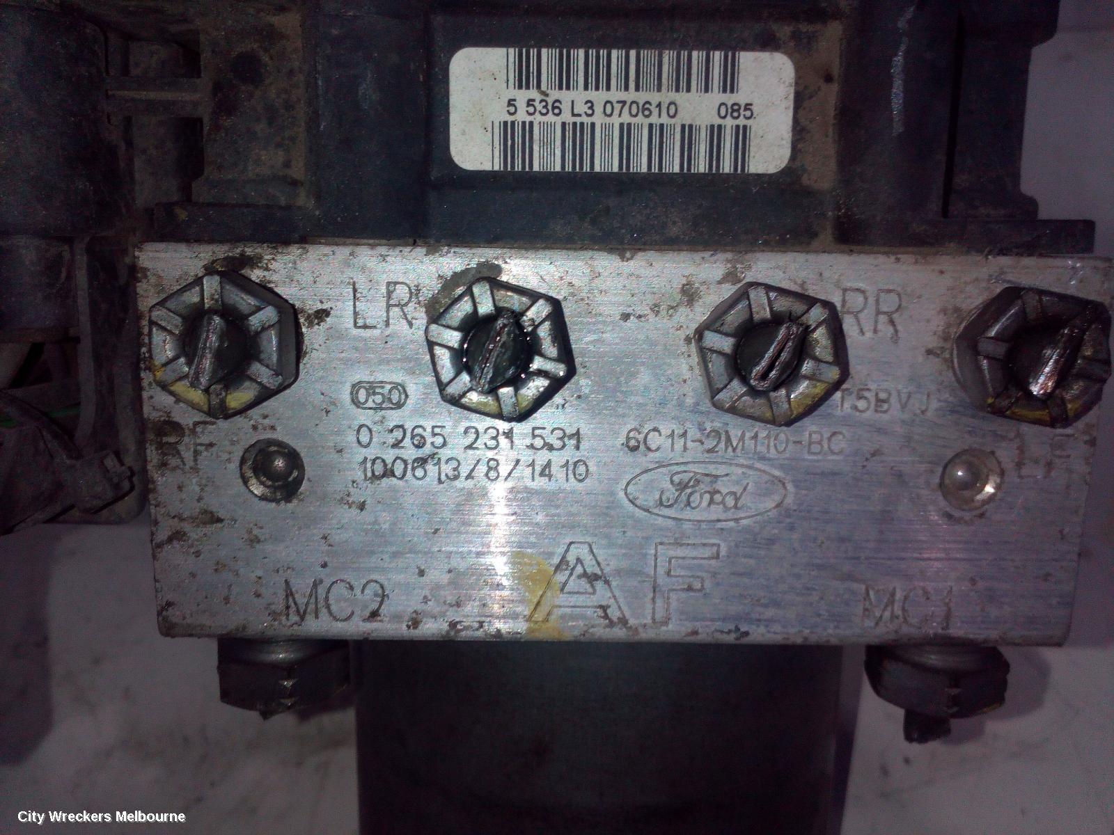FORD TRANSIT ABS PUMP/MODULATOR, VM, FWD, P/N 6C112M110BC, NON TRACTION CONTROL TYPE, 09/2006 - 02/2014