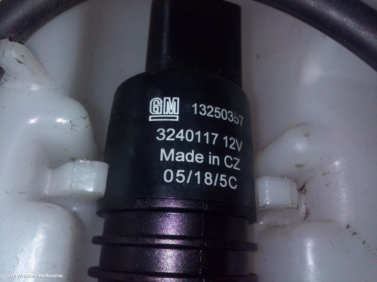 HOLDEN TRAX WASHER BOTTLE, WASHER BOTTLE MOTOR, FRONT, TJ SERIES, 08/2013 - 12/2020