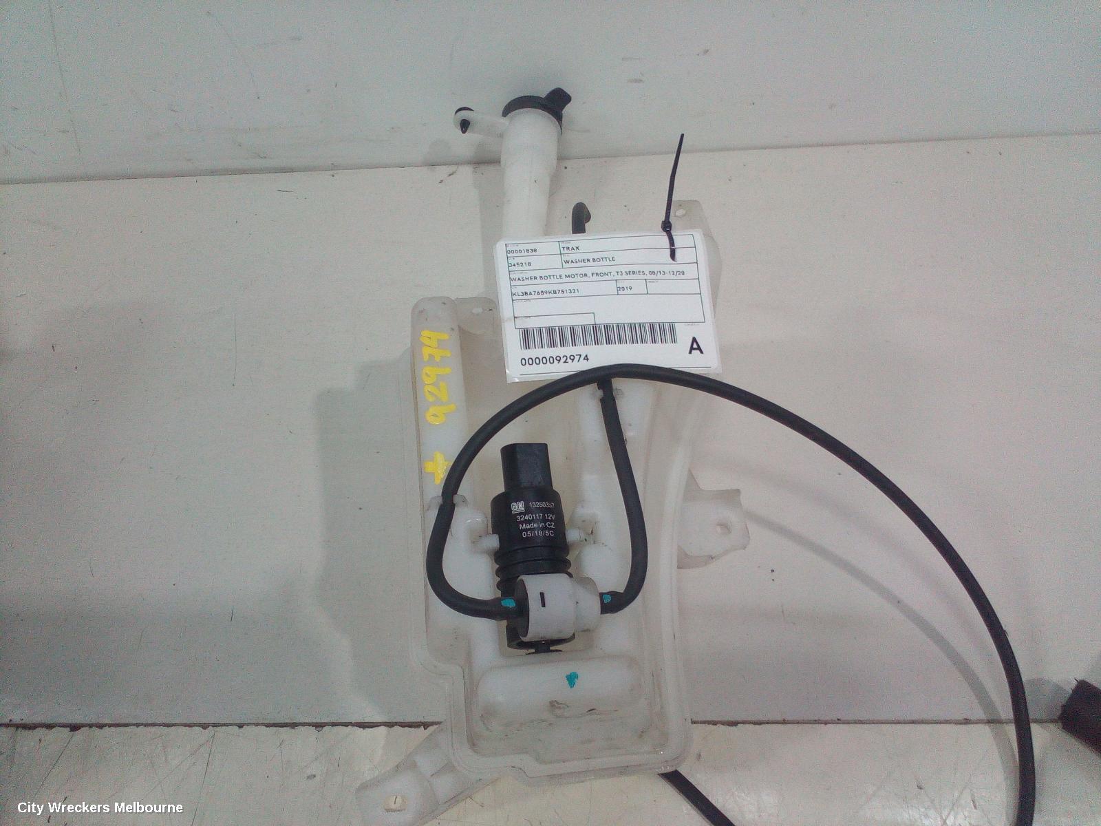 HOLDEN TRAX WASHER BOTTLE, WASHER BOTTLE MOTOR, FRONT, TJ SERIES, 08/2013 - 12/2020