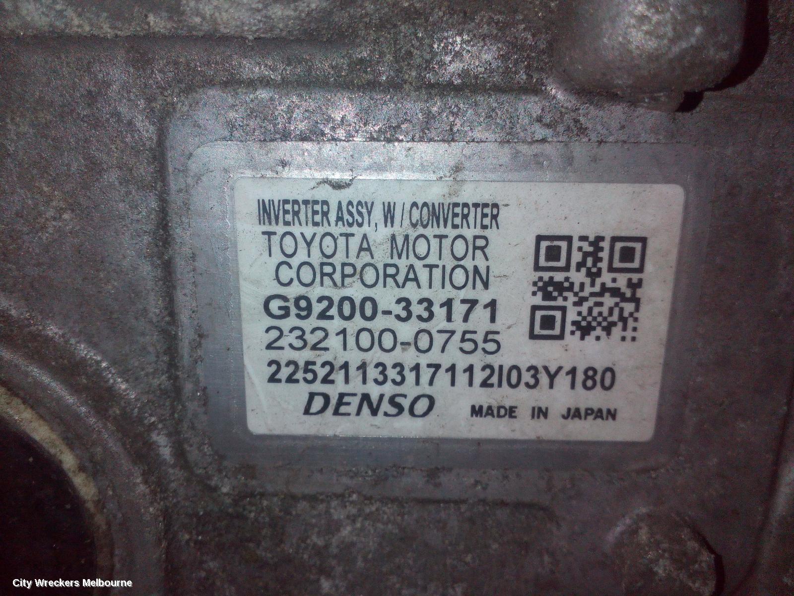 TOYOTA CAMRY INVERTER, HYBRID INVERTER, AVV50R, 03/2012 - 10/2017