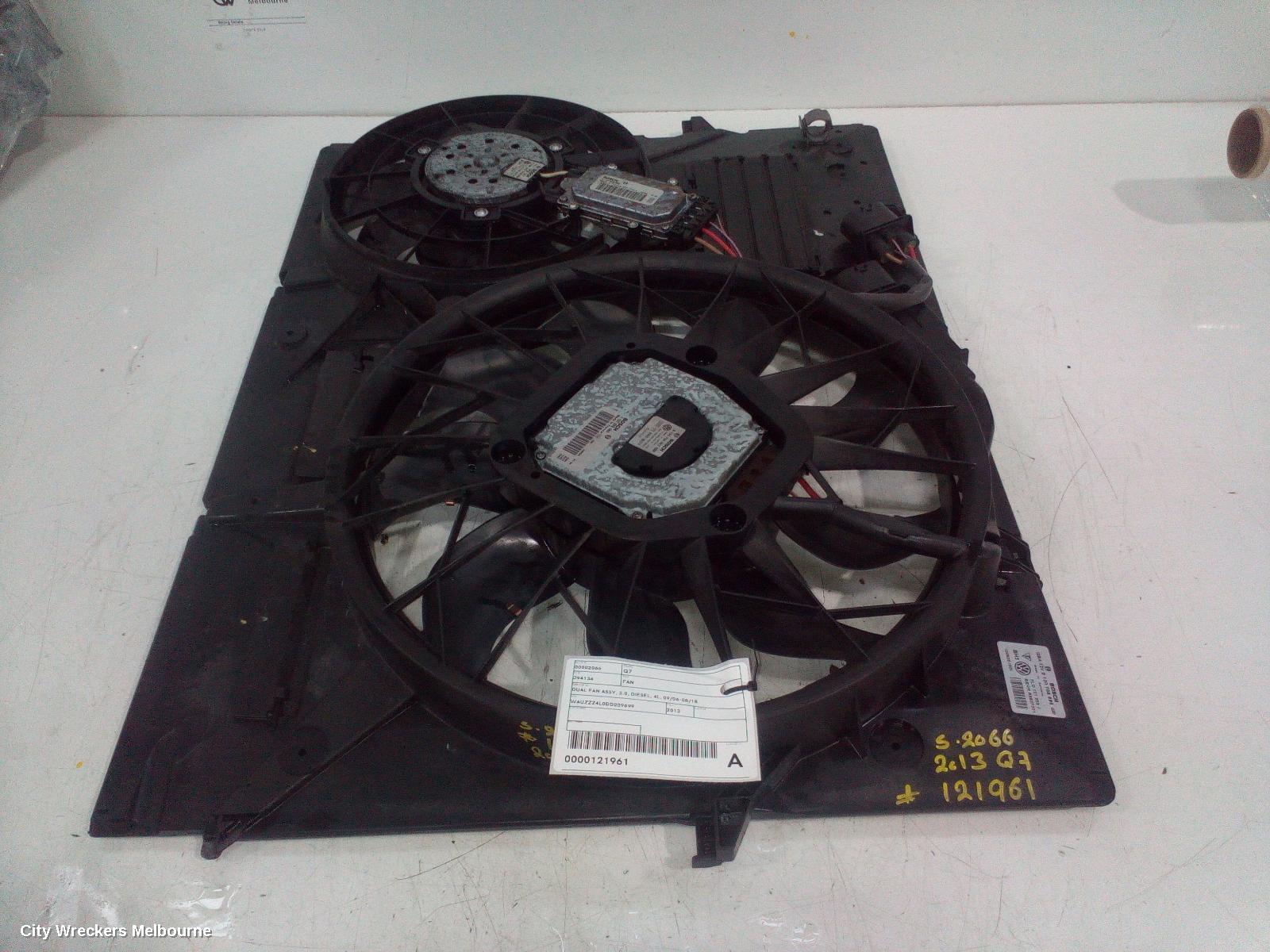 AUDI Q7 FAN, DUAL FAN ASSY, 3.0, DIESEL, 4L, 09/2006 - 08/2015