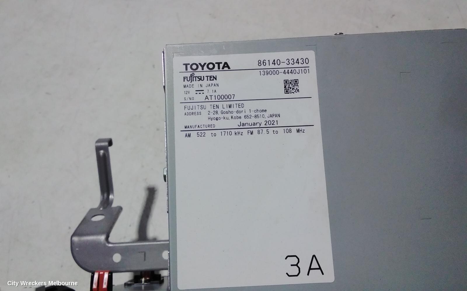 TOYOTA CAMRY RADIO/CD/DVD/SAT/TV, 7IN TOUCHSCREEN, ASCENT, XV70, 09/2017 - 01/2021