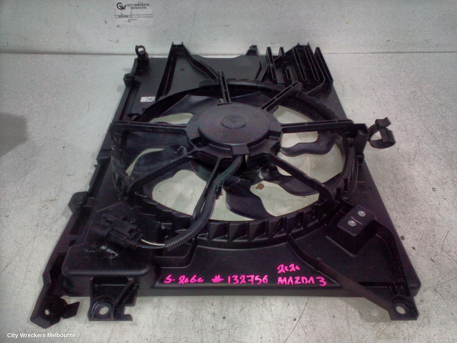 MAZDA 3 FAN, RADIATOR FAN, 2.0/2.5, PETROL, SKYACTIV G/E-SKYACTIV G, BP, 03/2019 ONWARDS