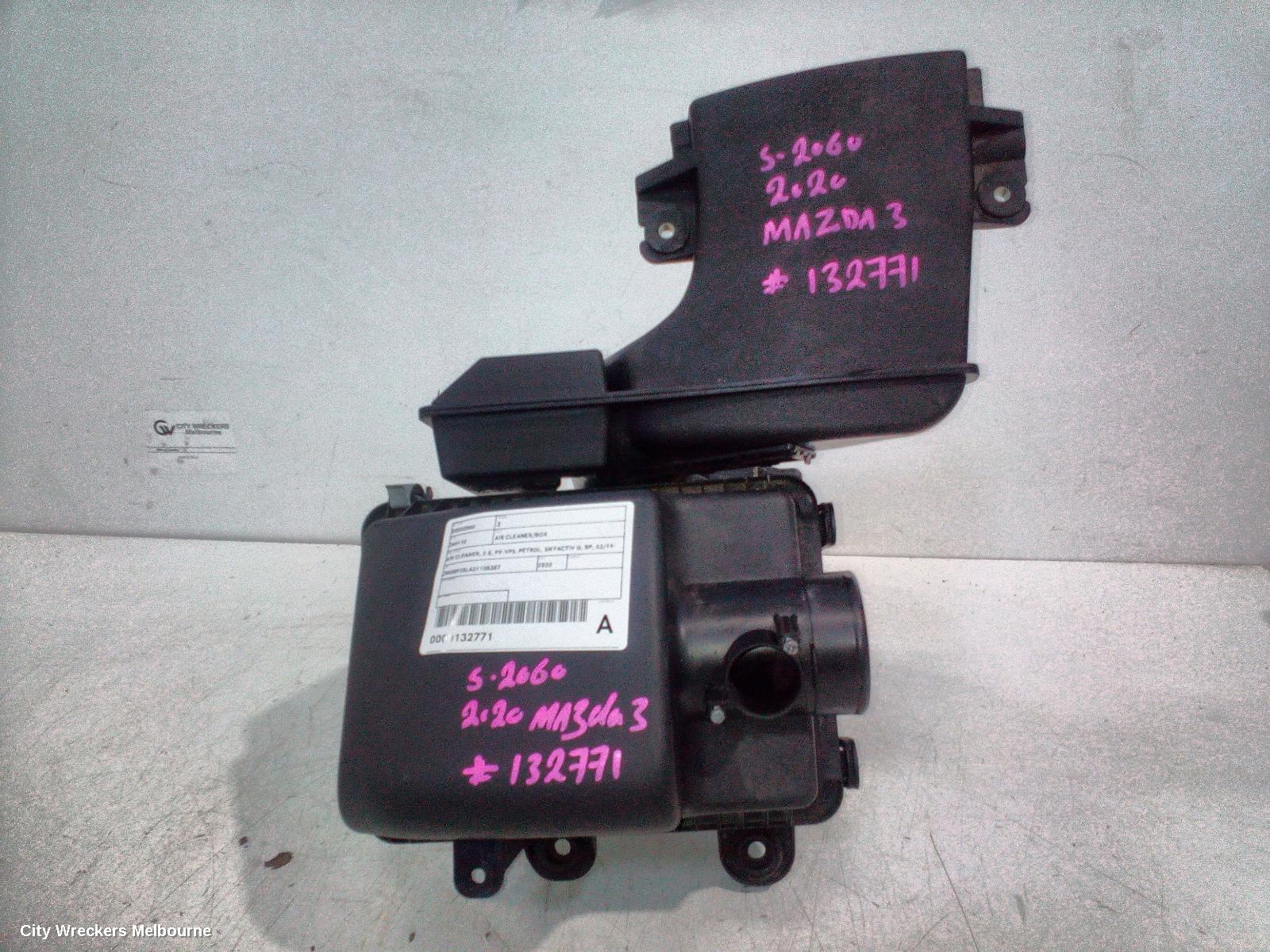 MAZDA 3 AIR CLEANER/BOX, AIR CLEANER, 2.5, PY-VPS, PETROL, SKYACTIV G, BP, 03/2019 ONWARDS