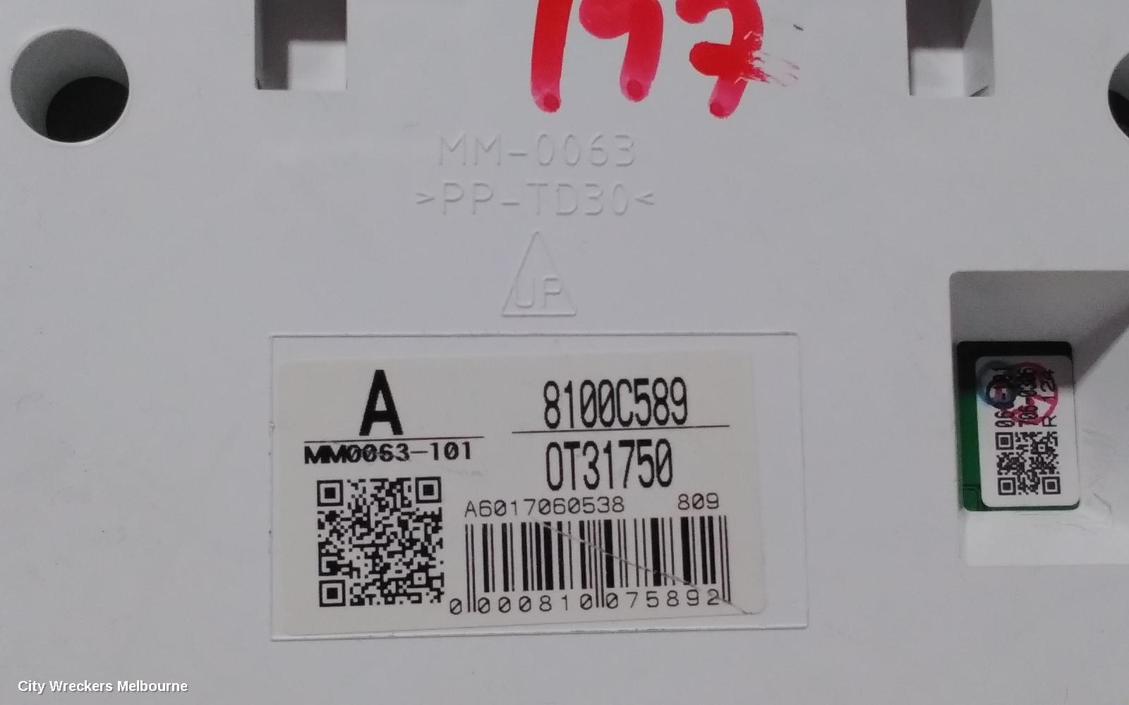 MITSUBISHI PAJERO INSTRUMENT CLUSTER, DIESEL, AUTO T/M, PAJERO SPORT, QE, 10/2015 - 10/2019