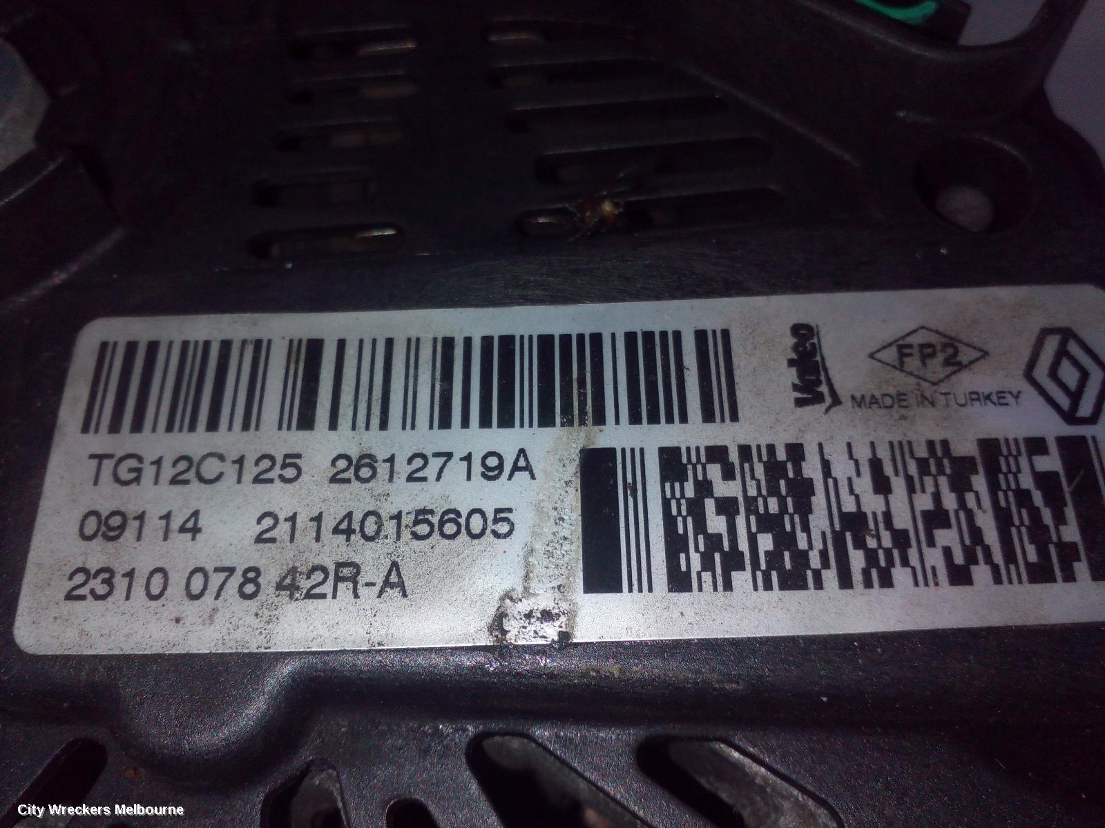 RENAULT CLIO ALTERNATOR, PETROL, 1.2, H5F, TURBO, X98, 09/2013 - 10/2019