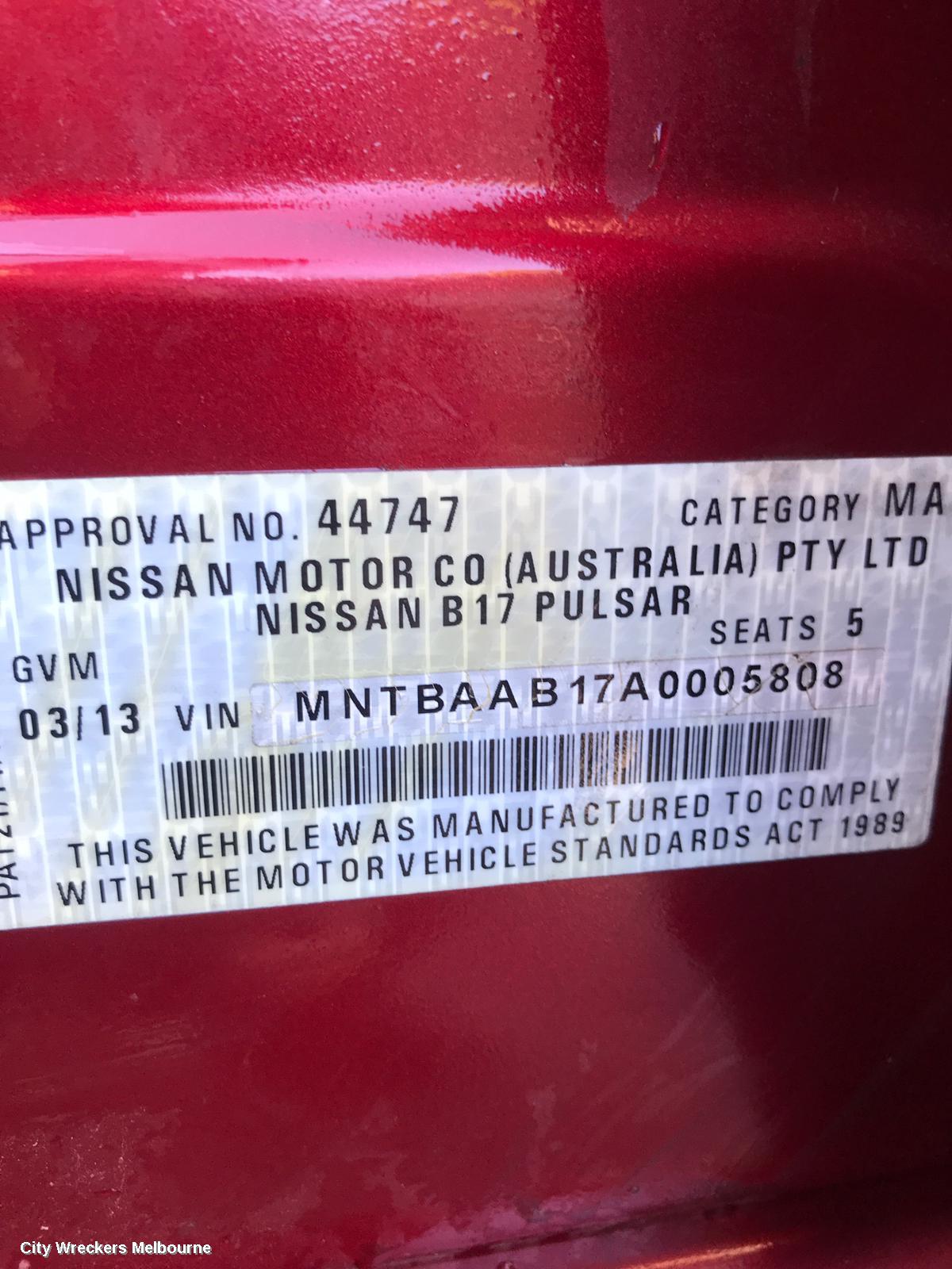 NISSAN PULSAR ABS PUMP/MODULATOR, B17, AUTO, ST/ST-L, 12/2012 - 12/2017