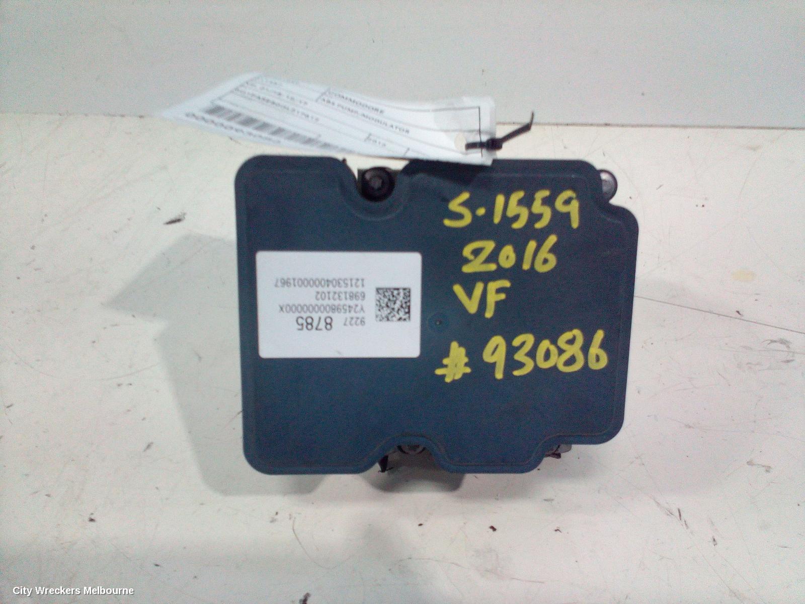 HOLDEN COMMODORE ABS PUMP/MODULATOR, VF, NON TRACTION CONTROL TYPE, 05/2013 - 12/2017